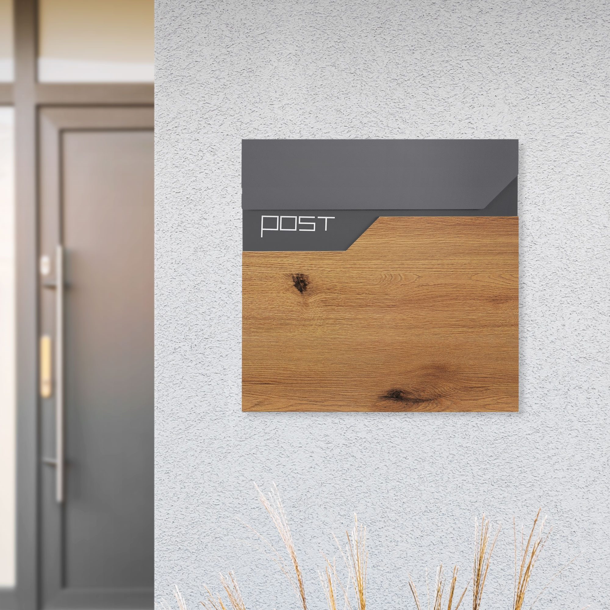 ML-DESIGN Briefkasten Postkasten mit Zeitungsfach, abschließbar 2 Schlüssel, Wandmontage, Mailbox Wandbriefkasten mit Zeitungsrolle für Wandmontage