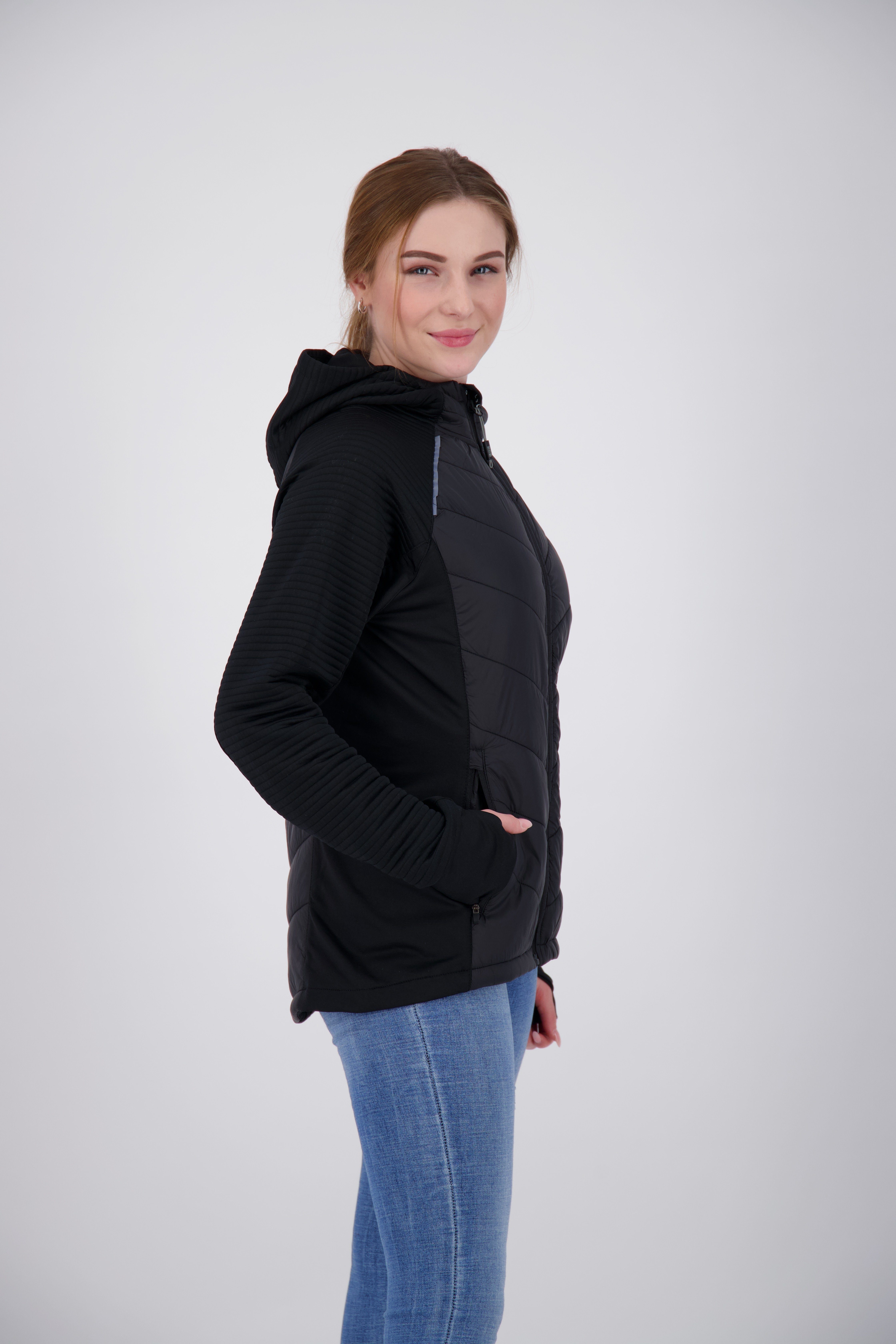 DEPROC Active Strickfleecejacke Kapuze II black ELMCOURT WOMEN mit CS