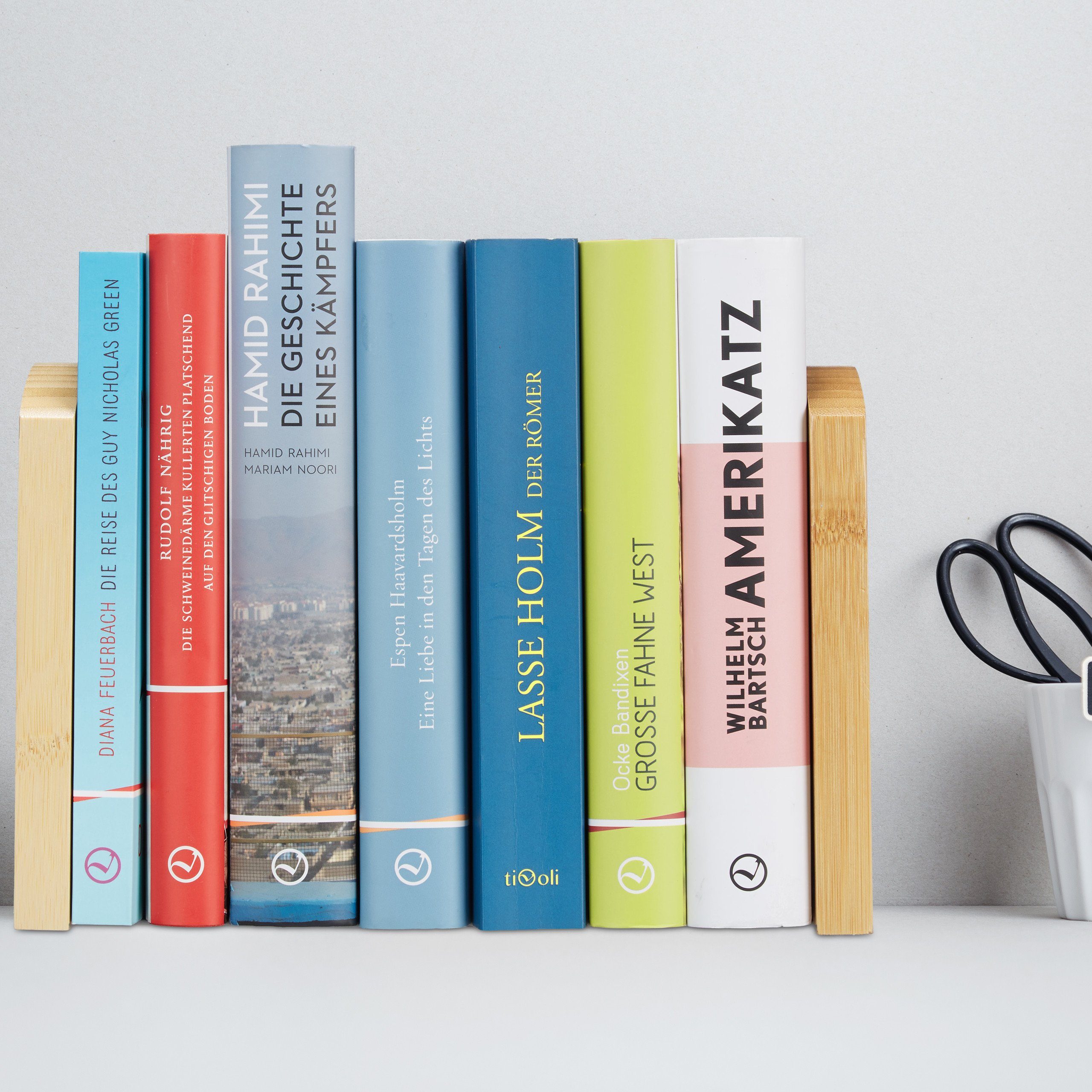 relaxdays Kochbuchhalter Buchstütze Bambus 2er Set