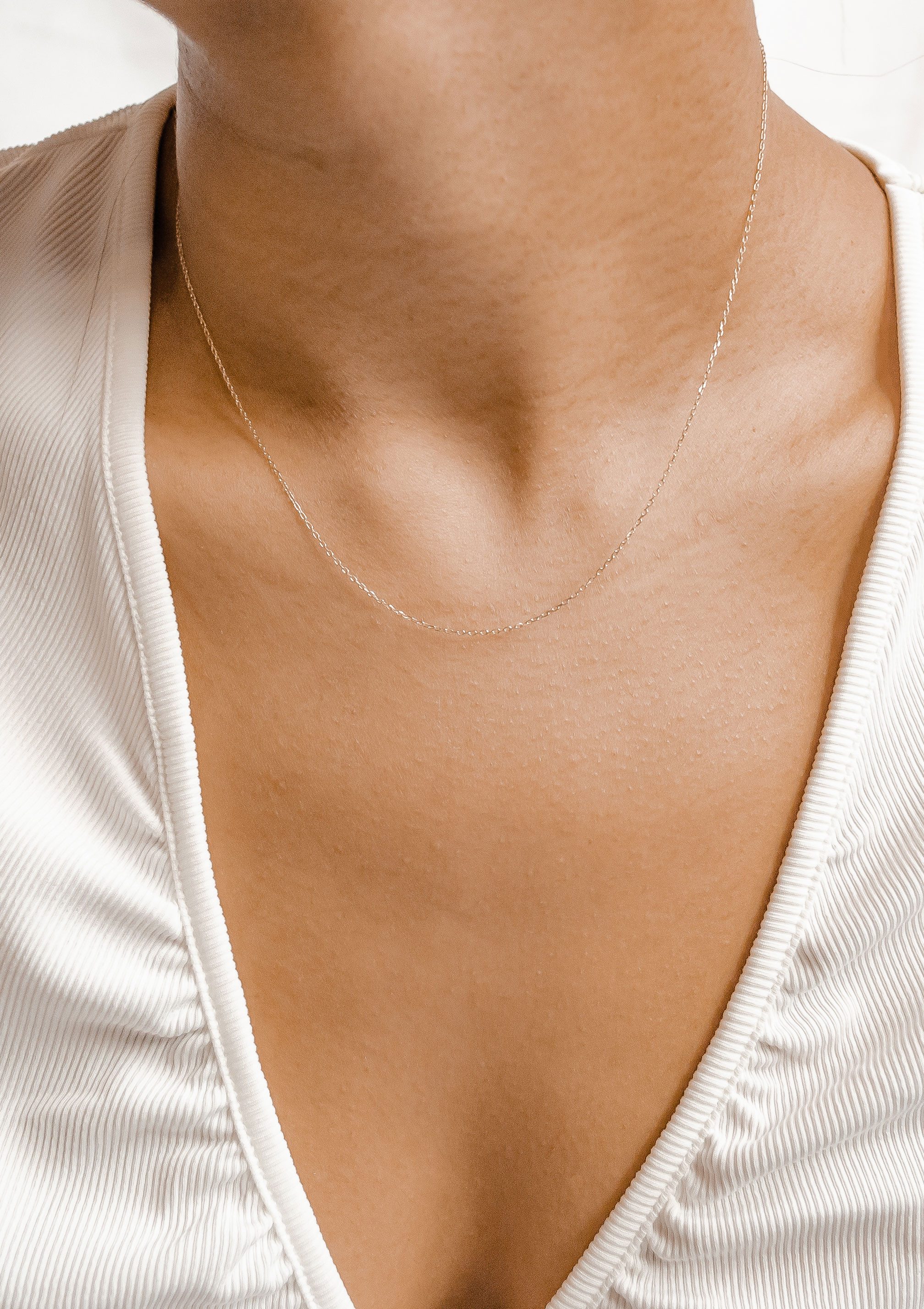 Dear Me Goldkette Damen 375/ 585 zur Auswahl Gold, Basic Kette für Layering, 9K 14K Gold Weißgold Halskette ohne Anhänger, 375 585 Echtgold Schmuck