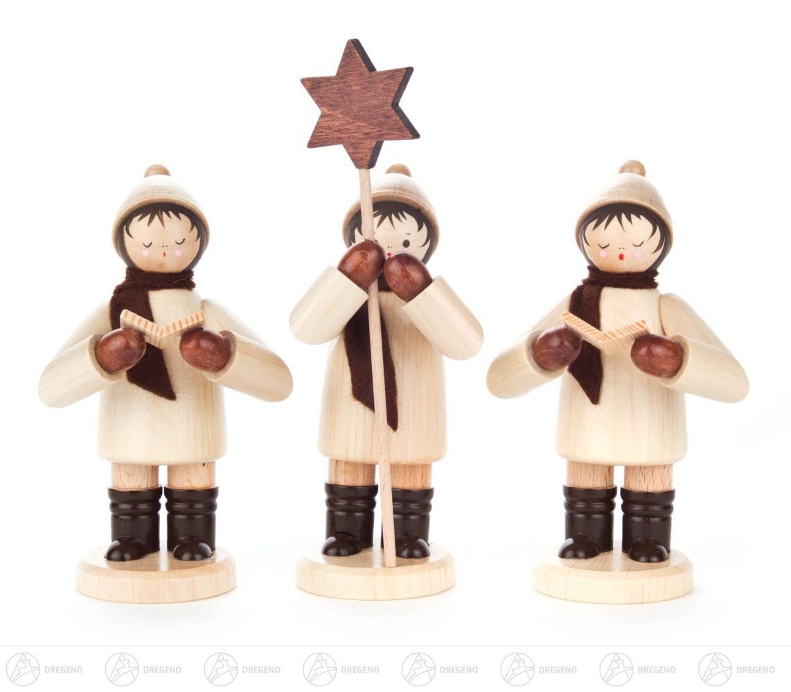 Dregeno Erzgebirge Weihnachtsfigur Kurrende Kurrendefiguren x (3) 5 und Breite natur Höhe x groß mit Buch Tiefe cmx, Stern