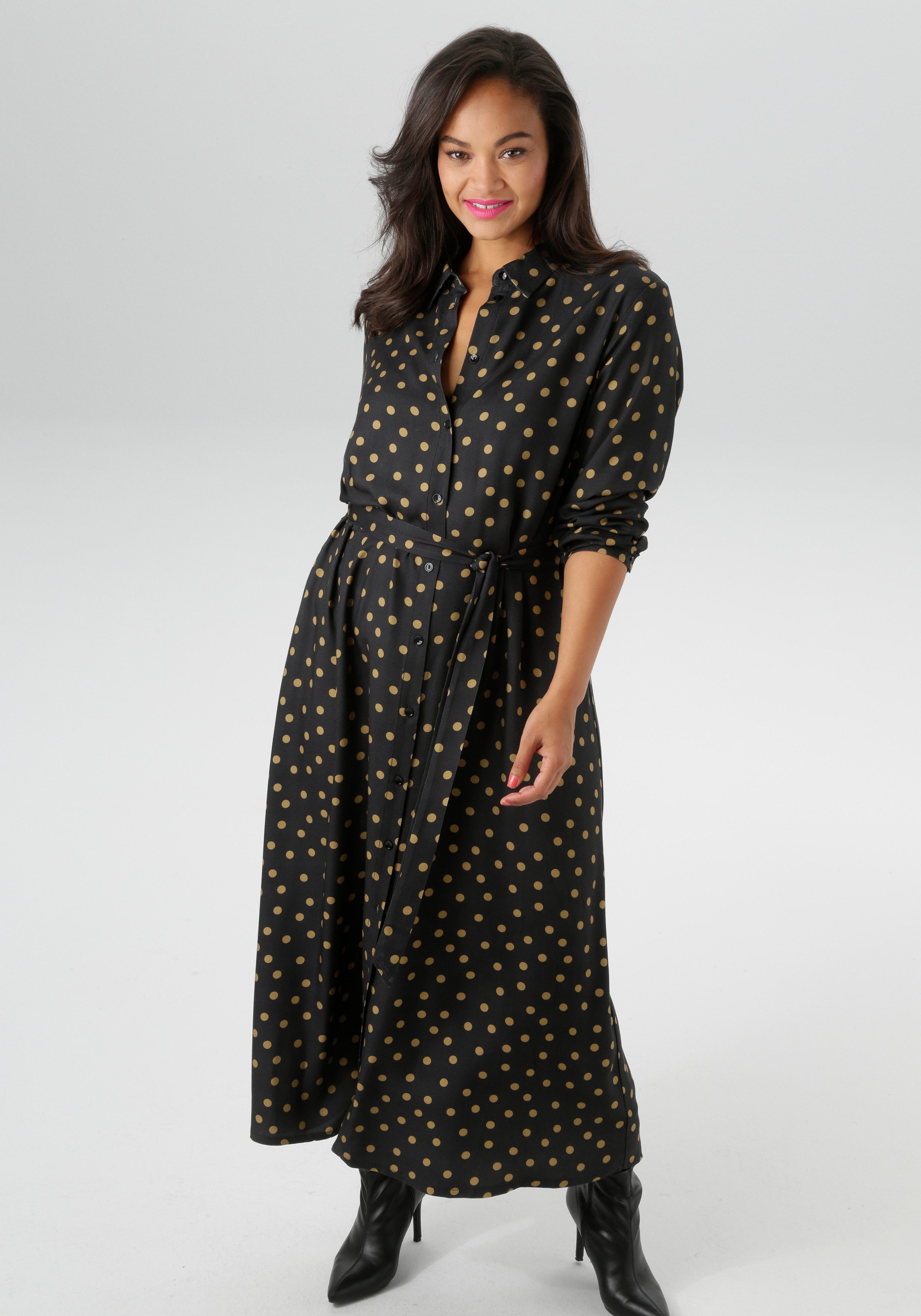 Aniston PLUS Blusenkleid aus weich fallender Viskose - NEUE KOLLEKTION