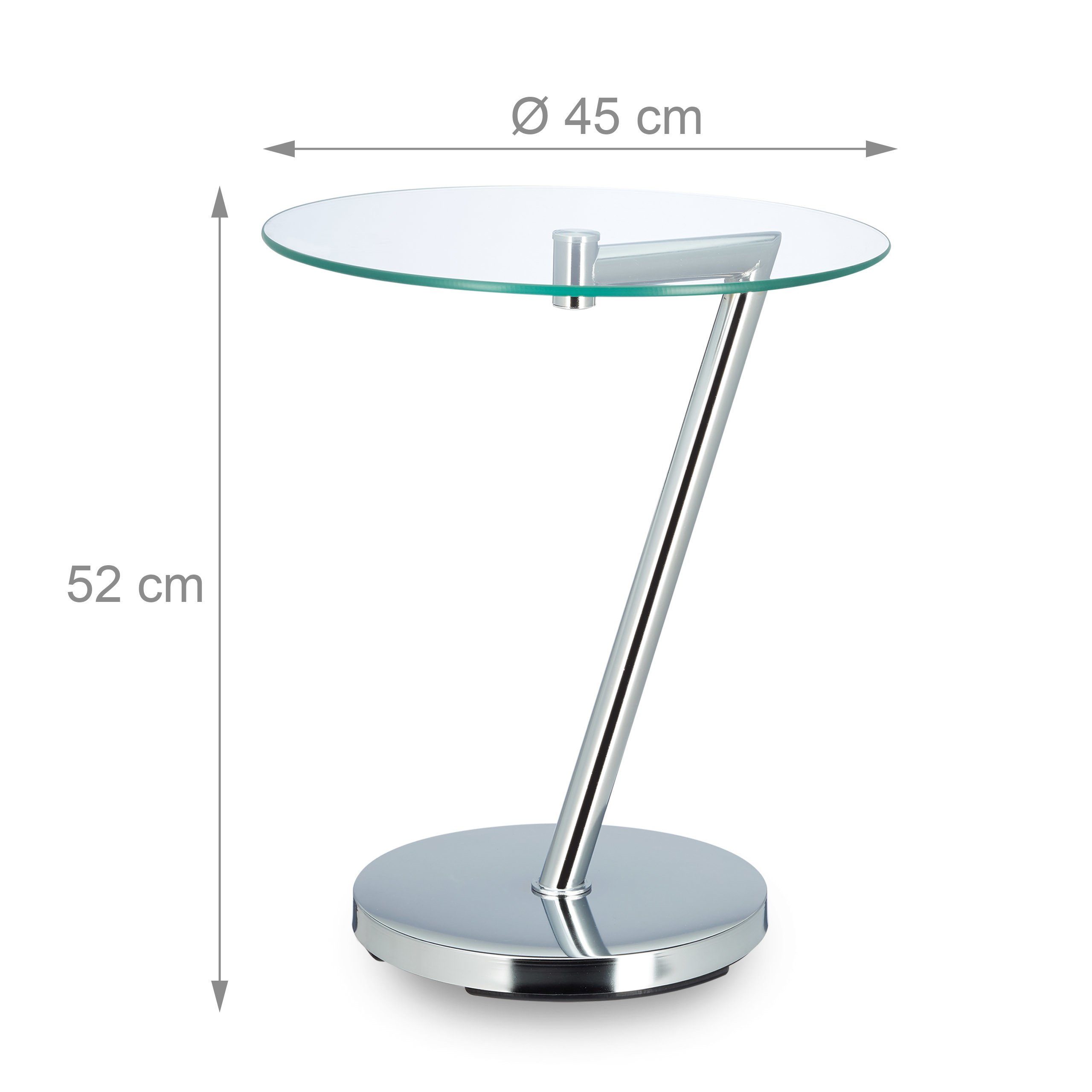 relaxdays Beistelltisch Kaffeetisch Glas und Metall (1-St) – Bild 4 von 5