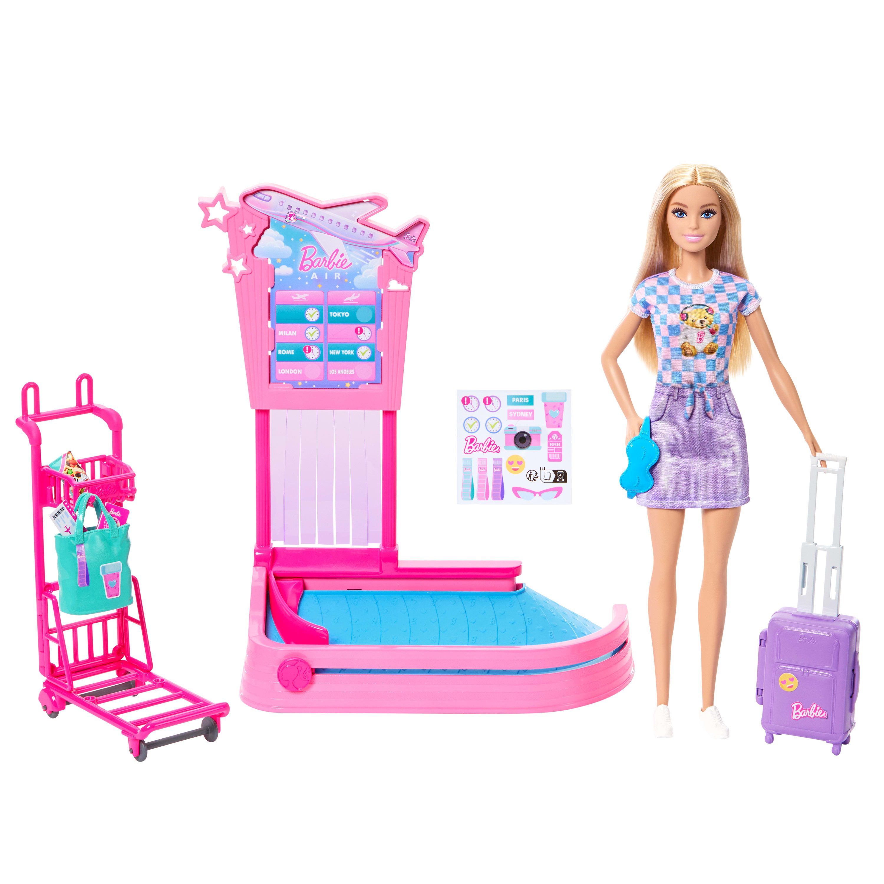 Barbie Anziehpuppe Barbie Kofferband Spielset mit Puppe Malibu