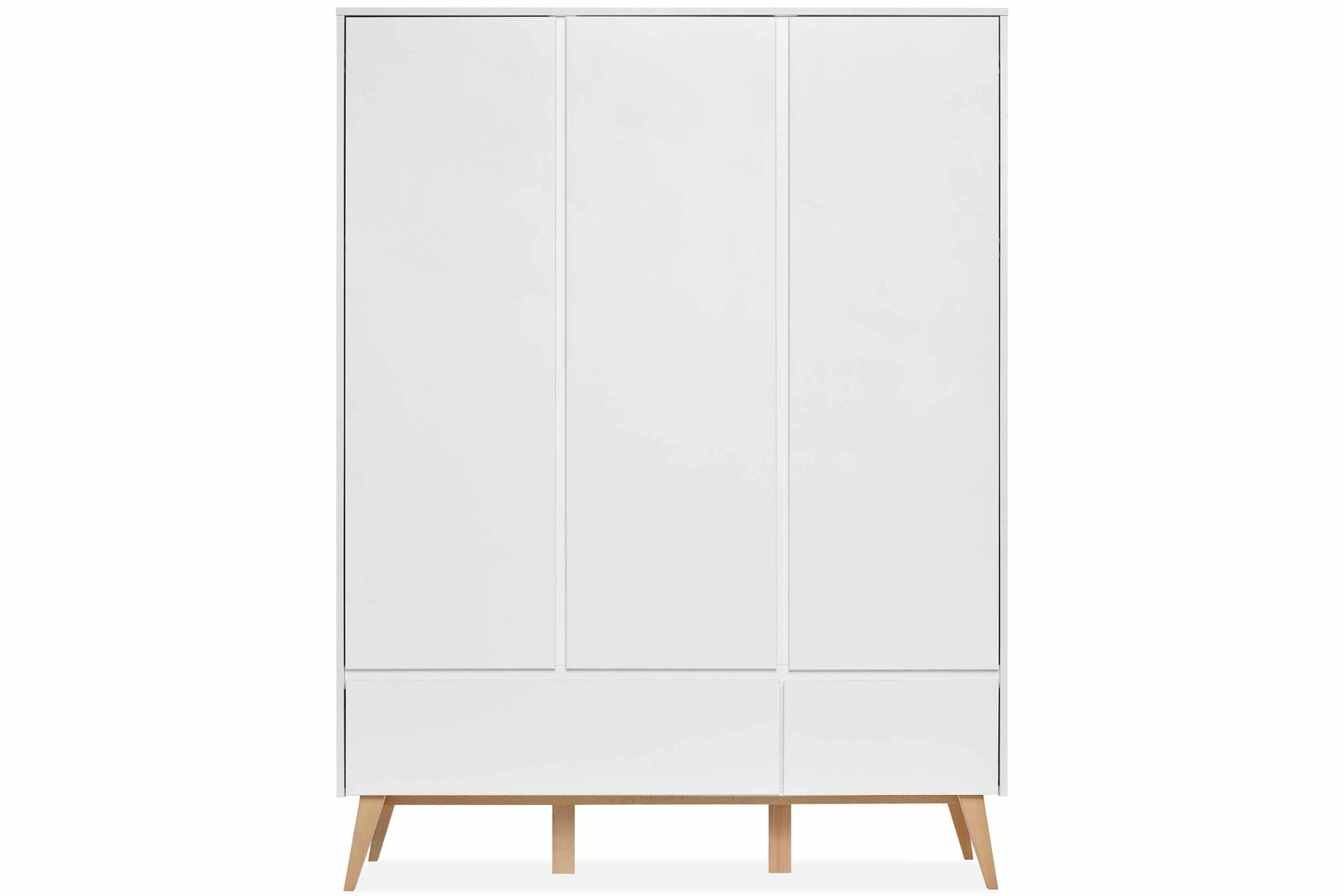 KONSIMO® Kinderkleiderschrank DAMBI Drehtürenschrank, hergestellt in der EU, Soft-Close-Funktion, mit 5 Einlegeböden, mit 2 Schubladen, 3-türig