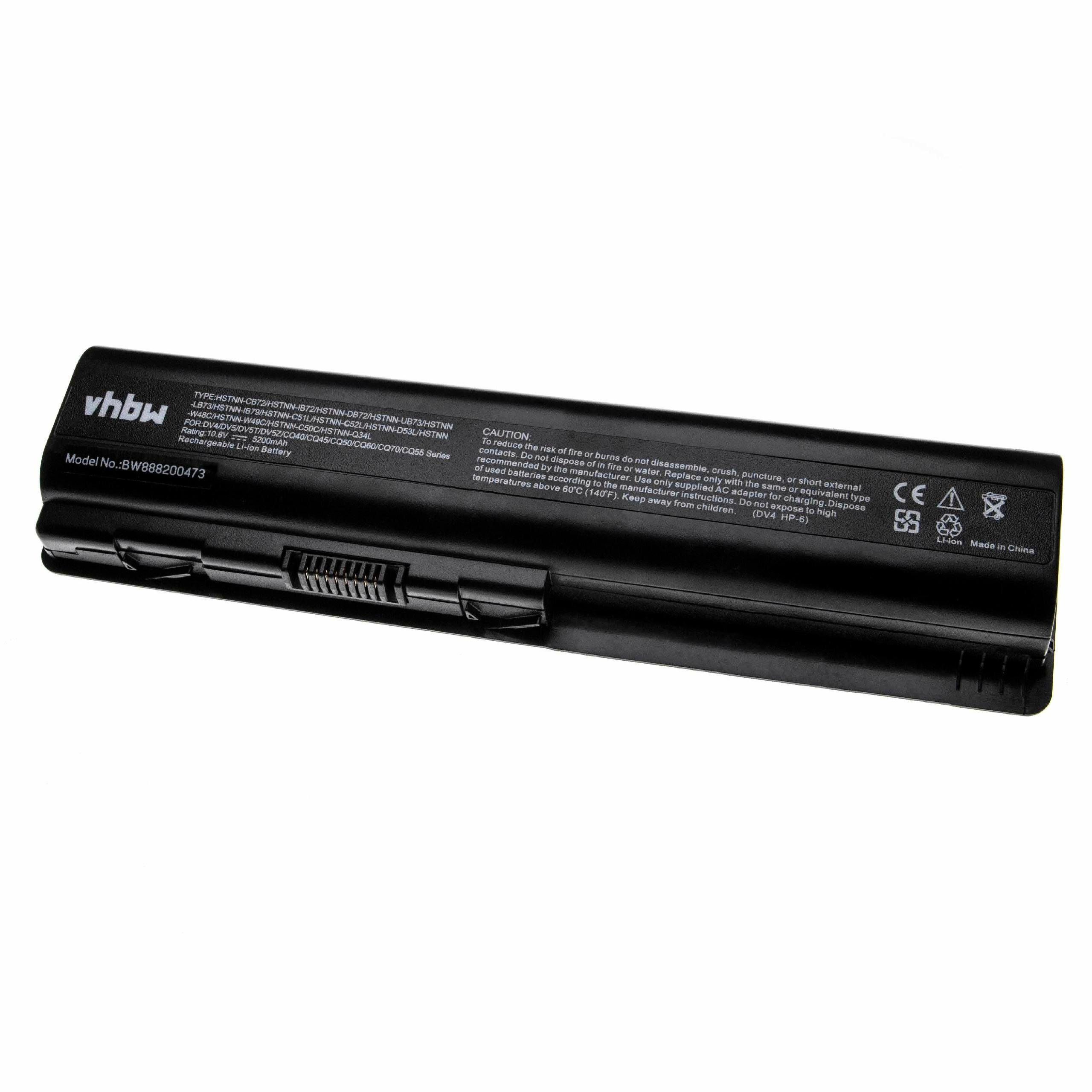vhbw Akku Ersatz für HP 484170-002, 482186-003, 487296-001, 484170-001, Laptop-Akku Akku Li-Ion 5200 mAh (10,8 V, 1 St), Leistungsfähiger Austausch-Akku für Notebook, Wiederaufladbar, Jede
