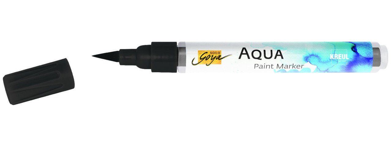 Solo Marker Paint tiefschwarz Goya Aqua Kreul Kreul Flachpinsel