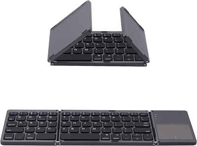 Gontence Faltbare Tastatur Bluetooth 5.0 mit Touchpad, Tragbare Ultra-Slim-Bluetooth-Tastatur (Kabellose Tastatur für Tablet/Handy/PC/iOS/Android/MacOS/Windows)