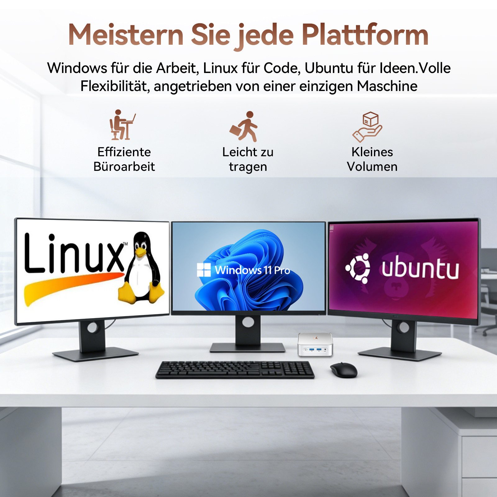 Huidun H80 AMD Ryzen 5, W11-Pro 16GB RAM 512GB SSD für Büro, Schule Mini-PC (AMD AMD Ryzen 5 3500U, AMD Ryzen 5 3500U, 16 GB RAM, 512 GB SSD, Windows 11 Pro, WiFi 5 gaming PC, HDMI, 4K UHD, 300g)