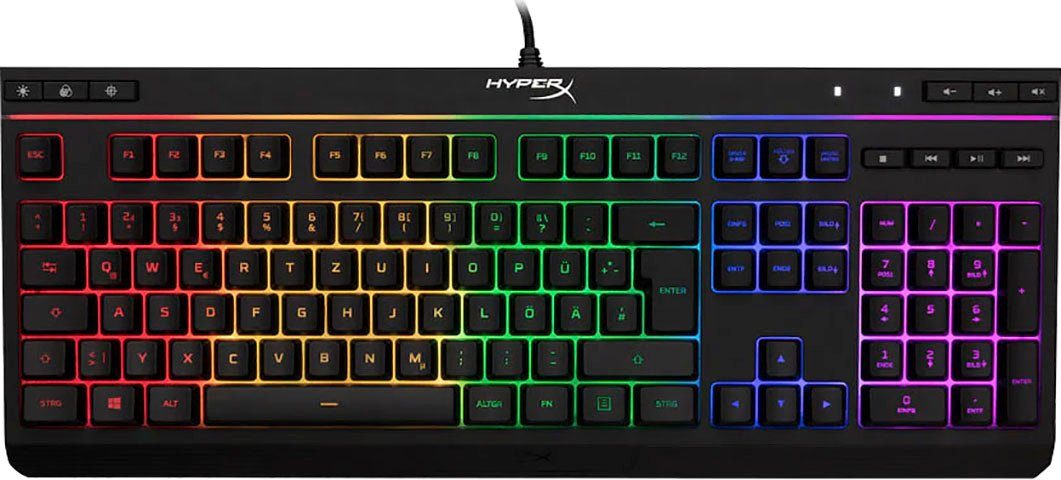 HyperX Alloy Core RGB - Anti-Ghosting-Funktionalität reaktionsschnelle Tasten Membrane mit Tastatur, Leise