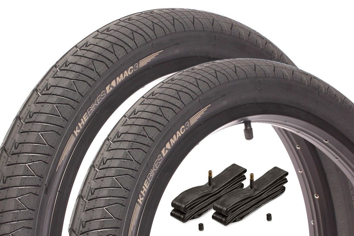 KHEbikes Fahrradreifen BMX Reifen Set KHE MAC3 20 Zoll x 2,40 mit Schlauch AV