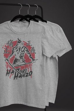 Neverless Print-Shirt Neverless® Herren T-Shirt Samurai japanische Schriftzeichen Schriftzug Hattori Hanzo Fashion Streetstyle mit Print