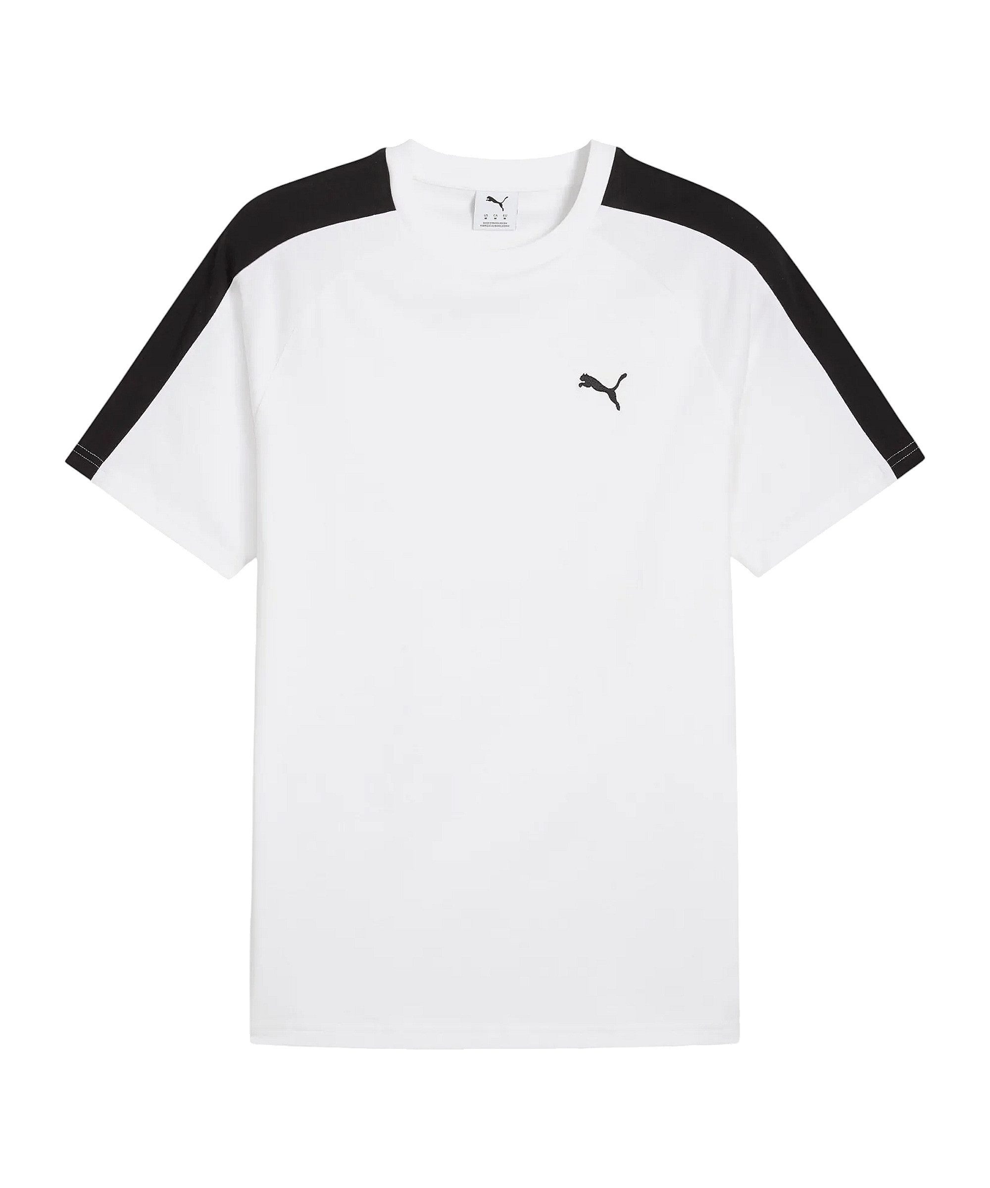 PUMA T-Shirt PUMA T7 T-Shirt Weiß Kurzarm-Shirts Unisex Baumwolle
