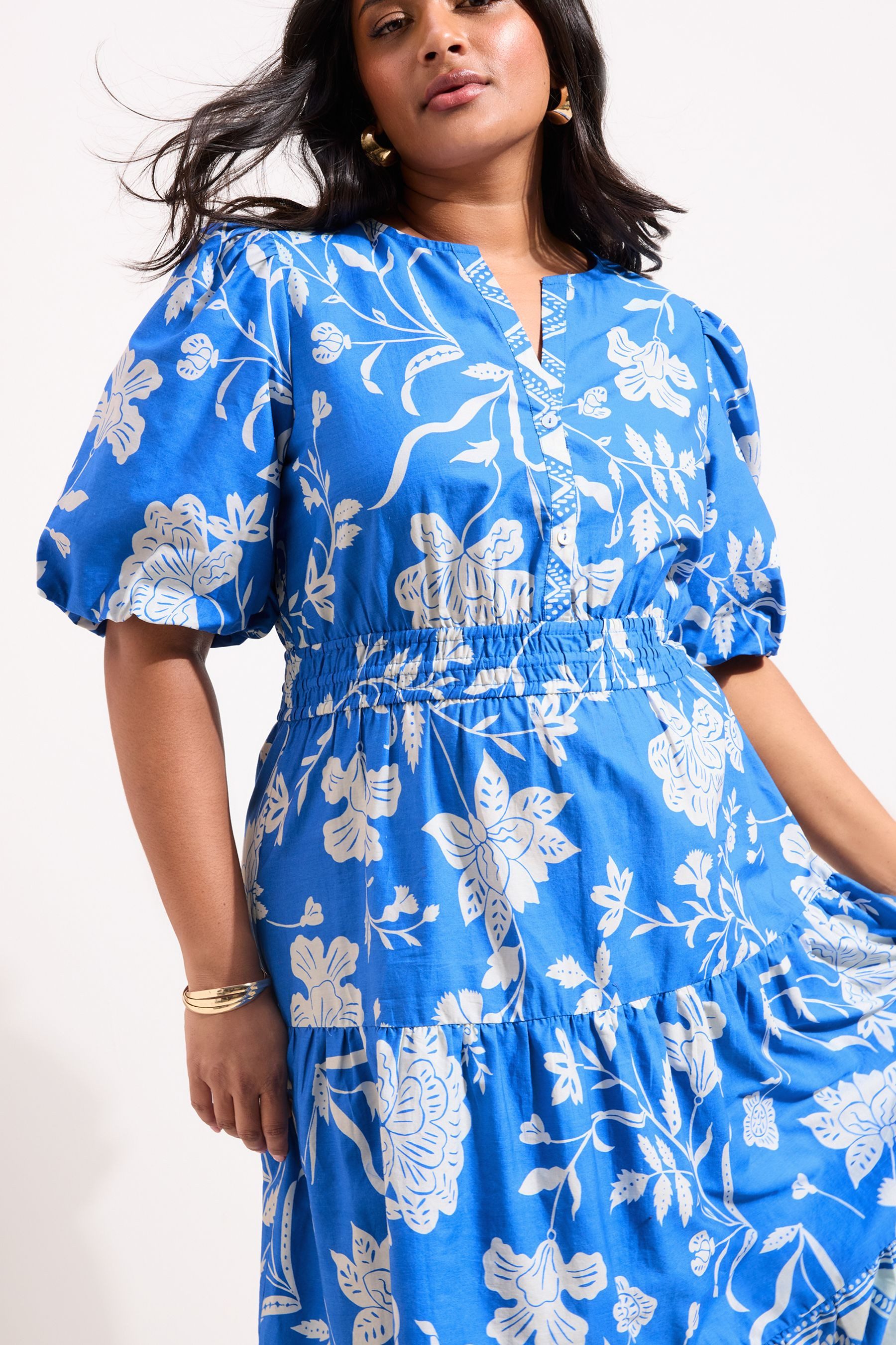 LIPSY Midikleid Lipsy Popeline-Midikleid mit Blumenprint, Regular (1-tlg)