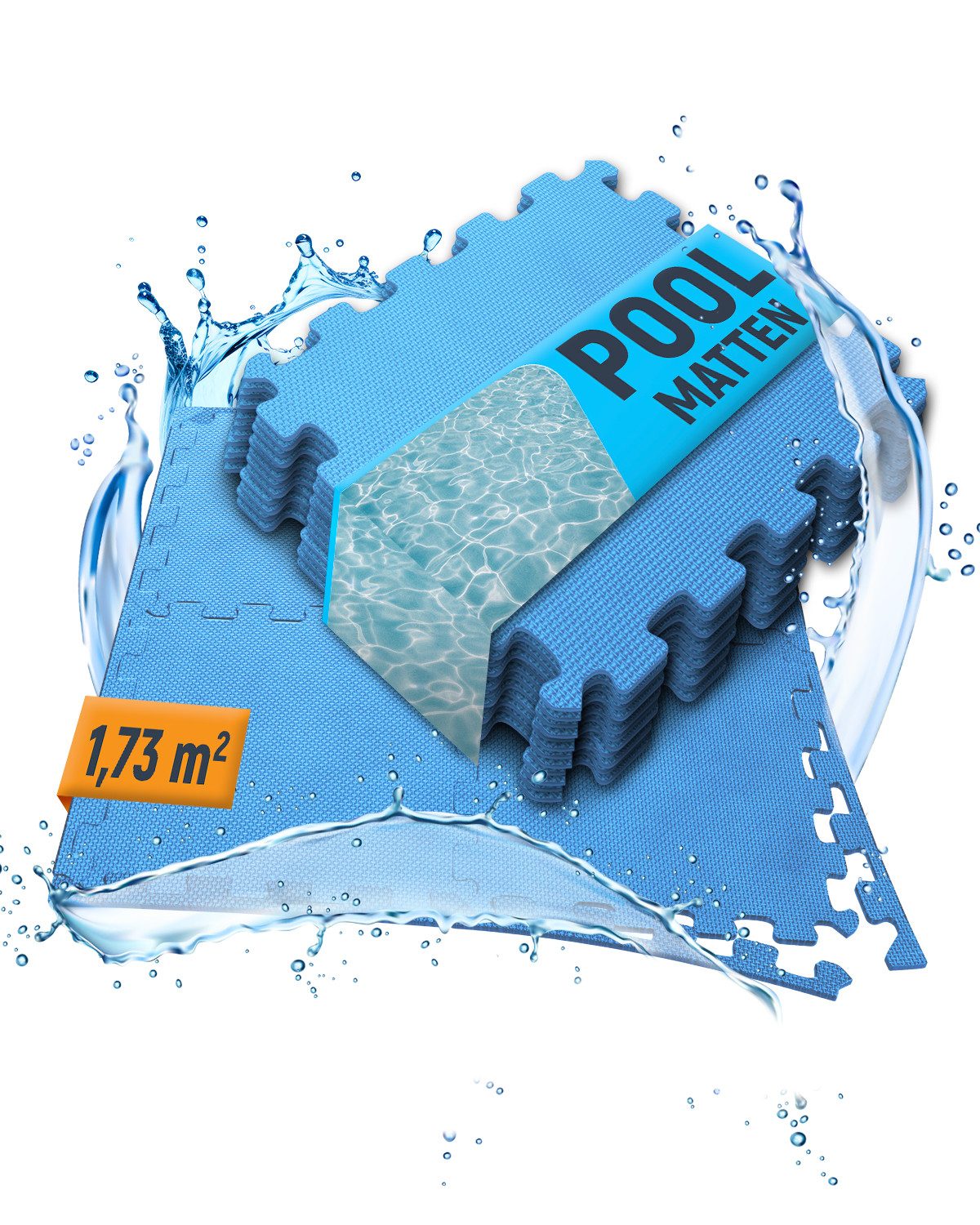 NEOLYMP Whirlpoolmatte Robuste Bodenschutzmatte - Fitness - Schutzmatte Boden - Fitnessmatte, (18 Puzzlestücke inkl. Randteile, 18 Schutzmatten Pool inklusive Randstücke - Puzzletechnik Poolboden), Schützt deinen Pool, EVA Matte, Studioqualität, Anti-Rutsch