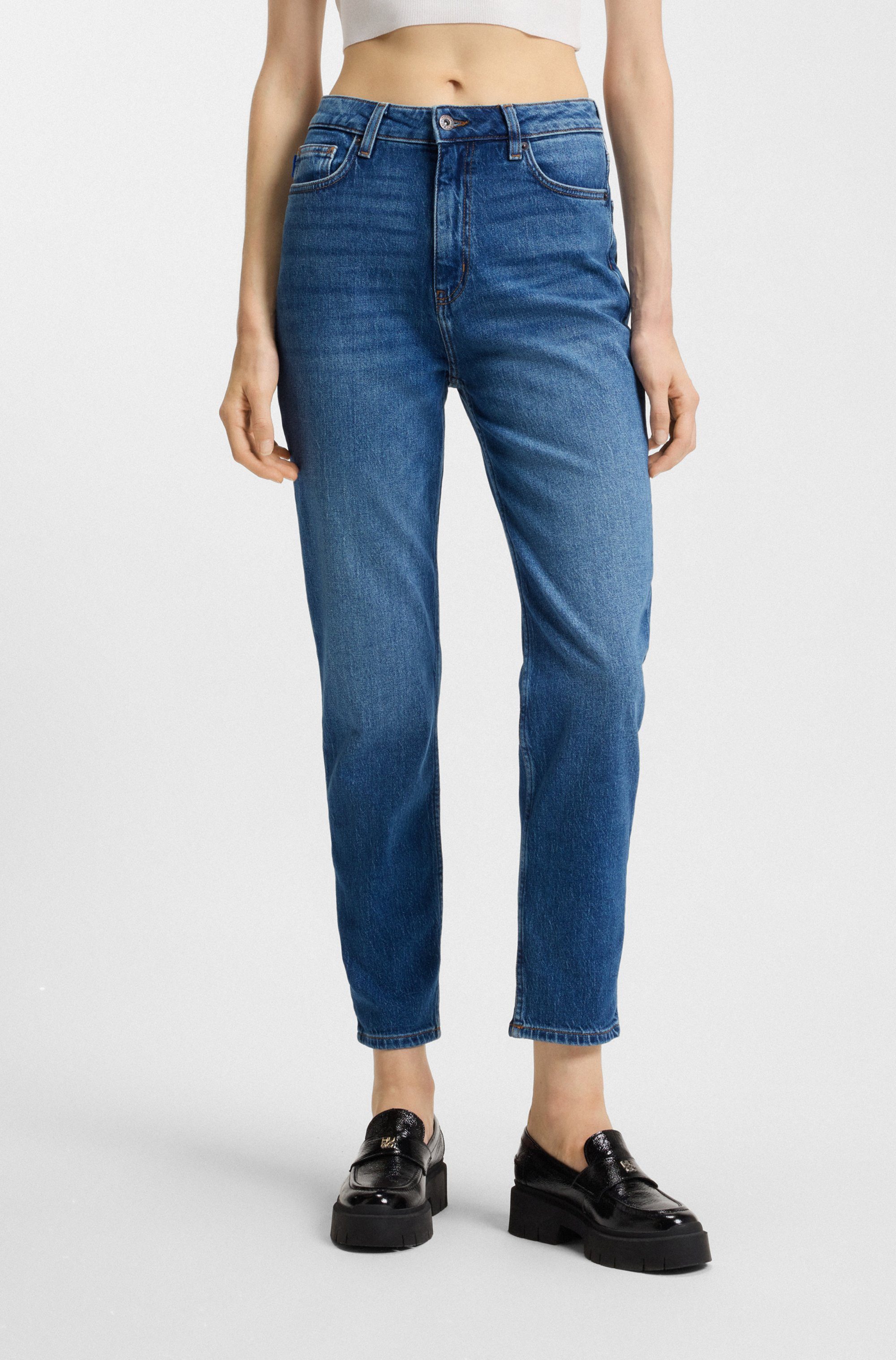HUGO Blue Mom-Jeans Noe Straight Fit Jeans mit hoher Leibhöhe
