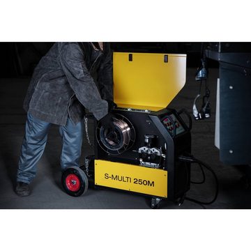 Stamos Welding Group Elektroschweißgerät STAMOS Kombi 4in1 - Schweißgerät 250 A MIG MAG WIG MMA FCAW Duty Cycle