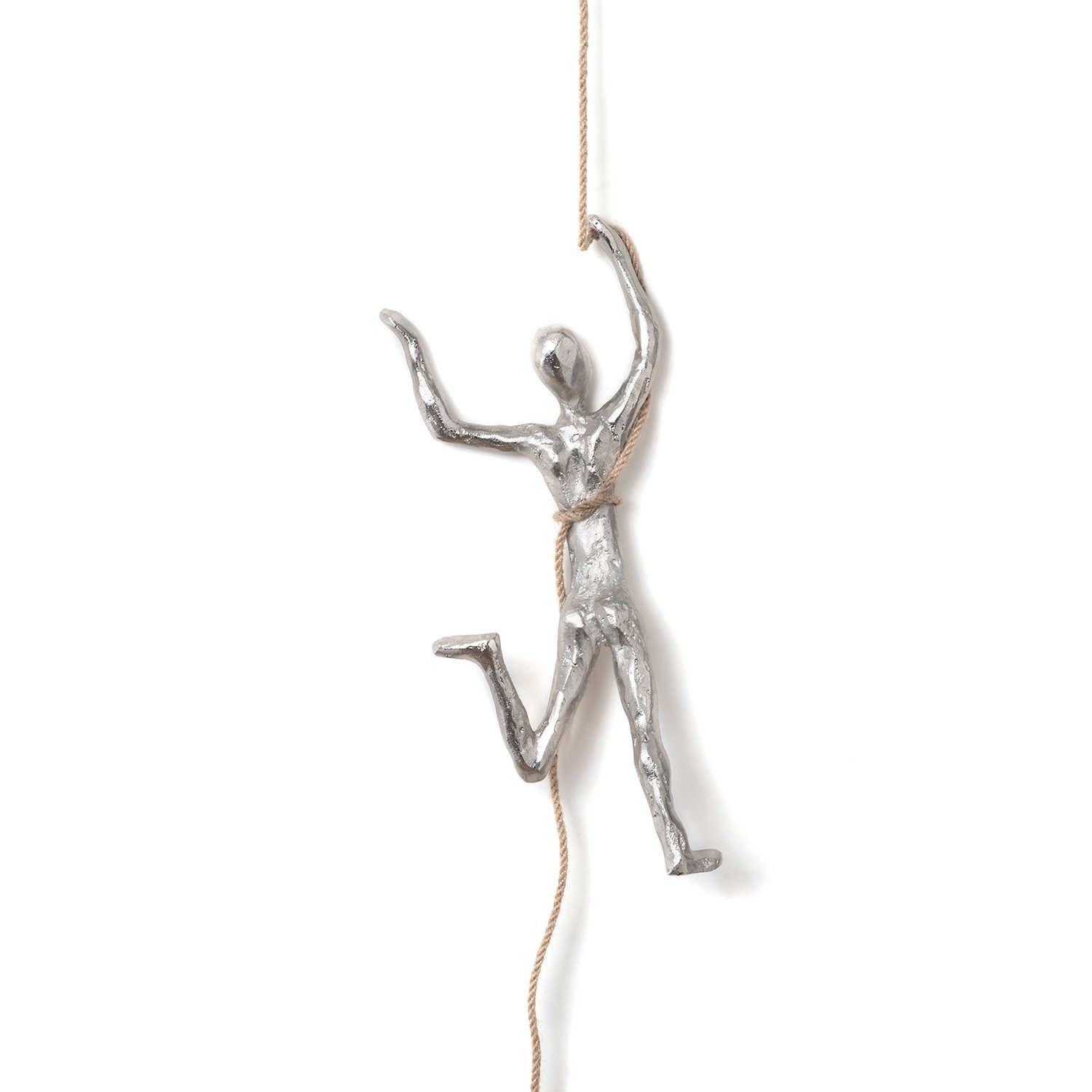 Moritz Skulptur Aluminium Figur Kletterer 30 x 14 x 5 cm, Holz, Tischdeko, Fensterdeko, Wanddeko, Holzdeko, Weihnachtsdeko