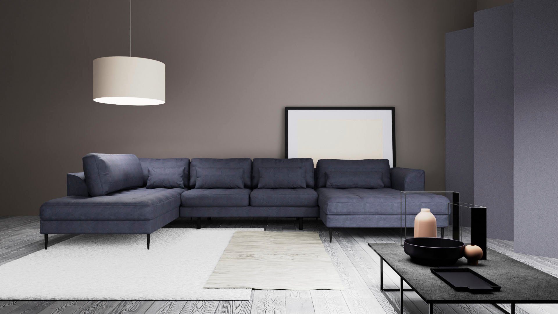 TRENDMANUFAKTUR Wohnlandschaft "Luzi, gemütliches Sofa, extra viel Platz, v günstig online kaufen