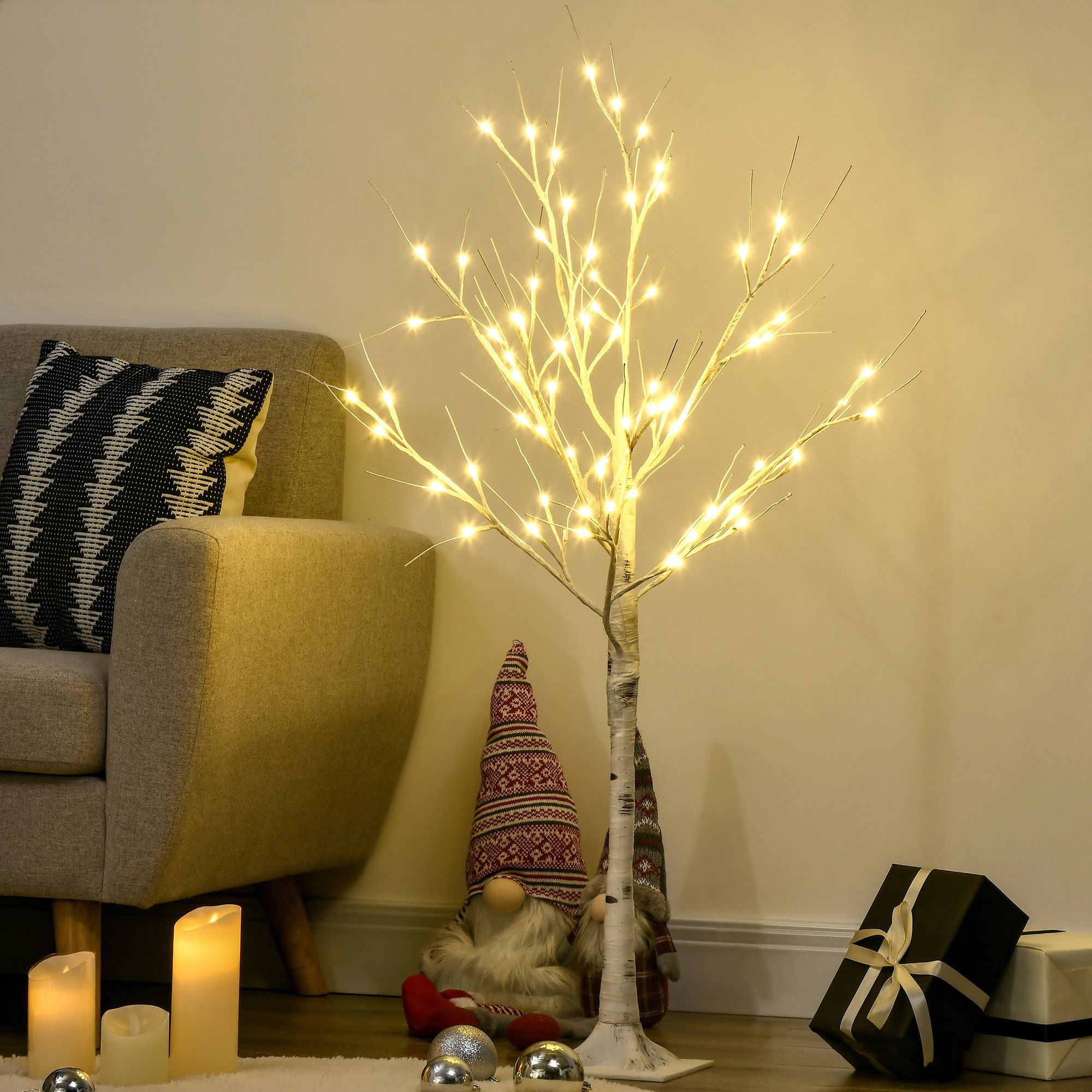 HOMCOM LED Baum Kunstbaum, Birkenbaum mit günstig online kaufen