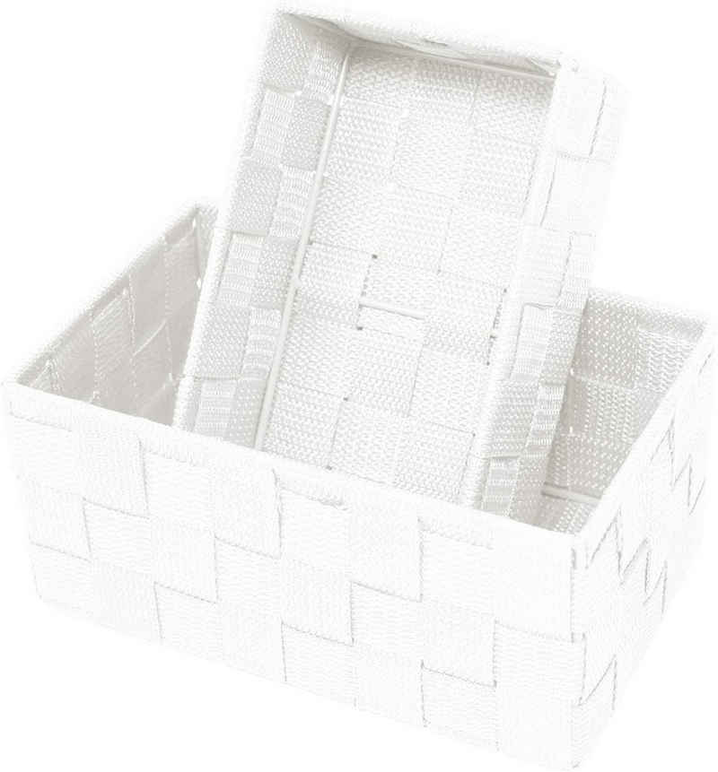 Lashuma Aufbewahrungskorb (Set, 2 St), weiße Badkörbe rechteckig