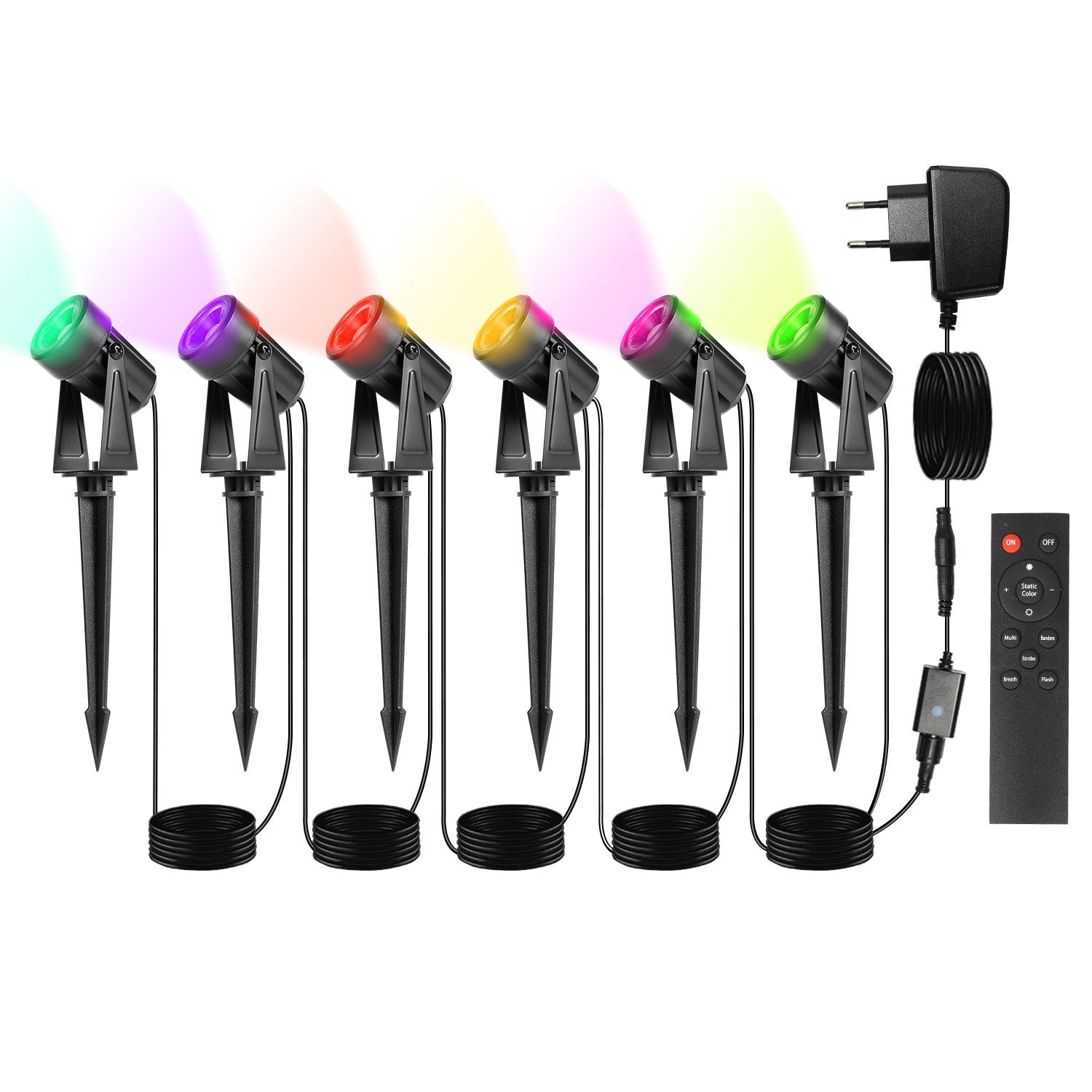 Clanmacy Gartenstrahler LED Gartenstrahler mit Erdspieß 6er Set Außenstrahl günstig online kaufen