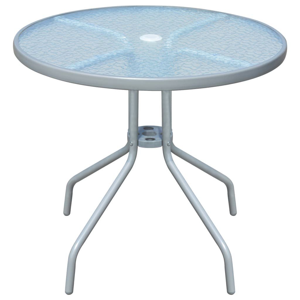 vidaXL Gartentisch Gartentisch 80 x 71 cm Stahl Rund Grau (1-St)