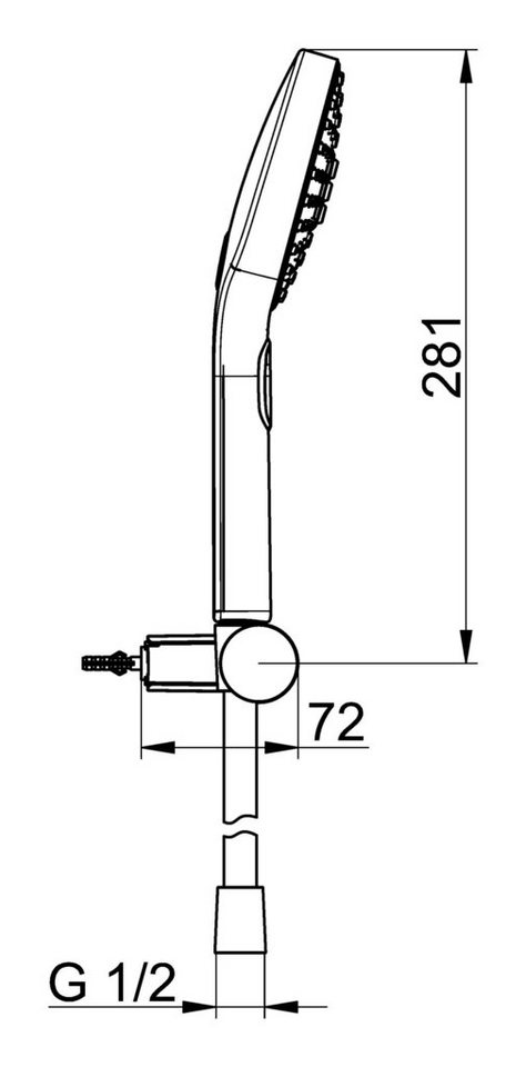 Thumbnail - HANSA Handbrause Hansaactivejet Set, Für Wannen-Batterien, 3-strahlig Brausenkopfgrösse 120 mm