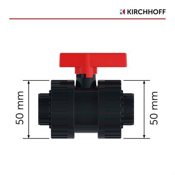 Kirchhoff Kugelhahn PVC-Druckrohr für Pool, Teich, PN 12,5, max. 16 bar, besonders beständig