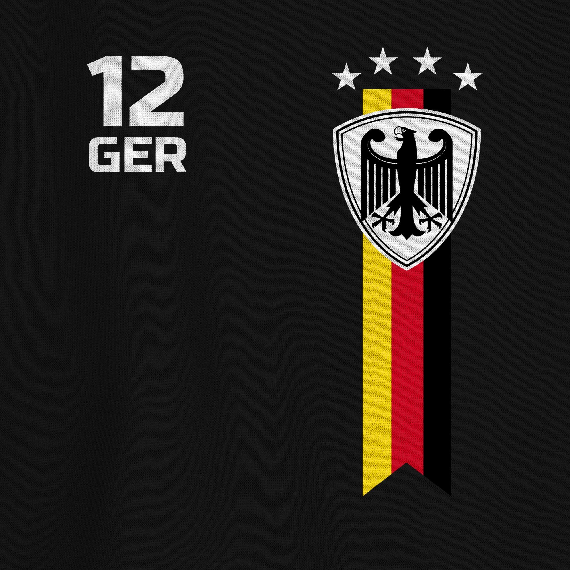 EM Schwarz Shirtracer Sweatshirt 1 2024 Fan (1-tlg) WM Fussball Deutschland