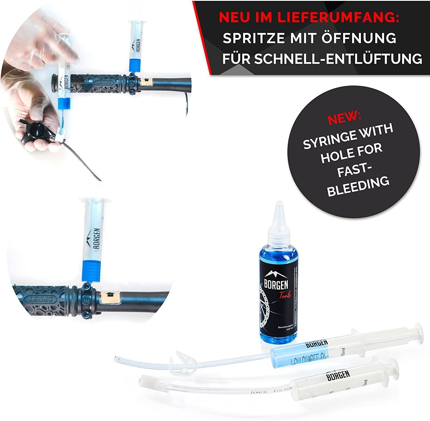 Borgen Fahrrad-Montageständer Borgen Service Kit Mineral Öl Magura MT HS Felgen / Scheibenbremsen