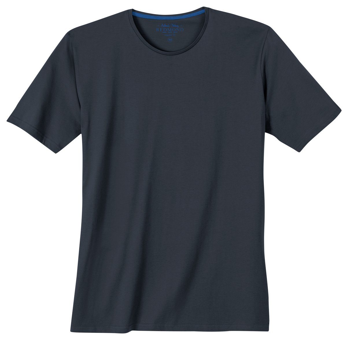 Redmond navy Rundhalsshirt Basic Große Rundhals T-Shirt Redmond Größen