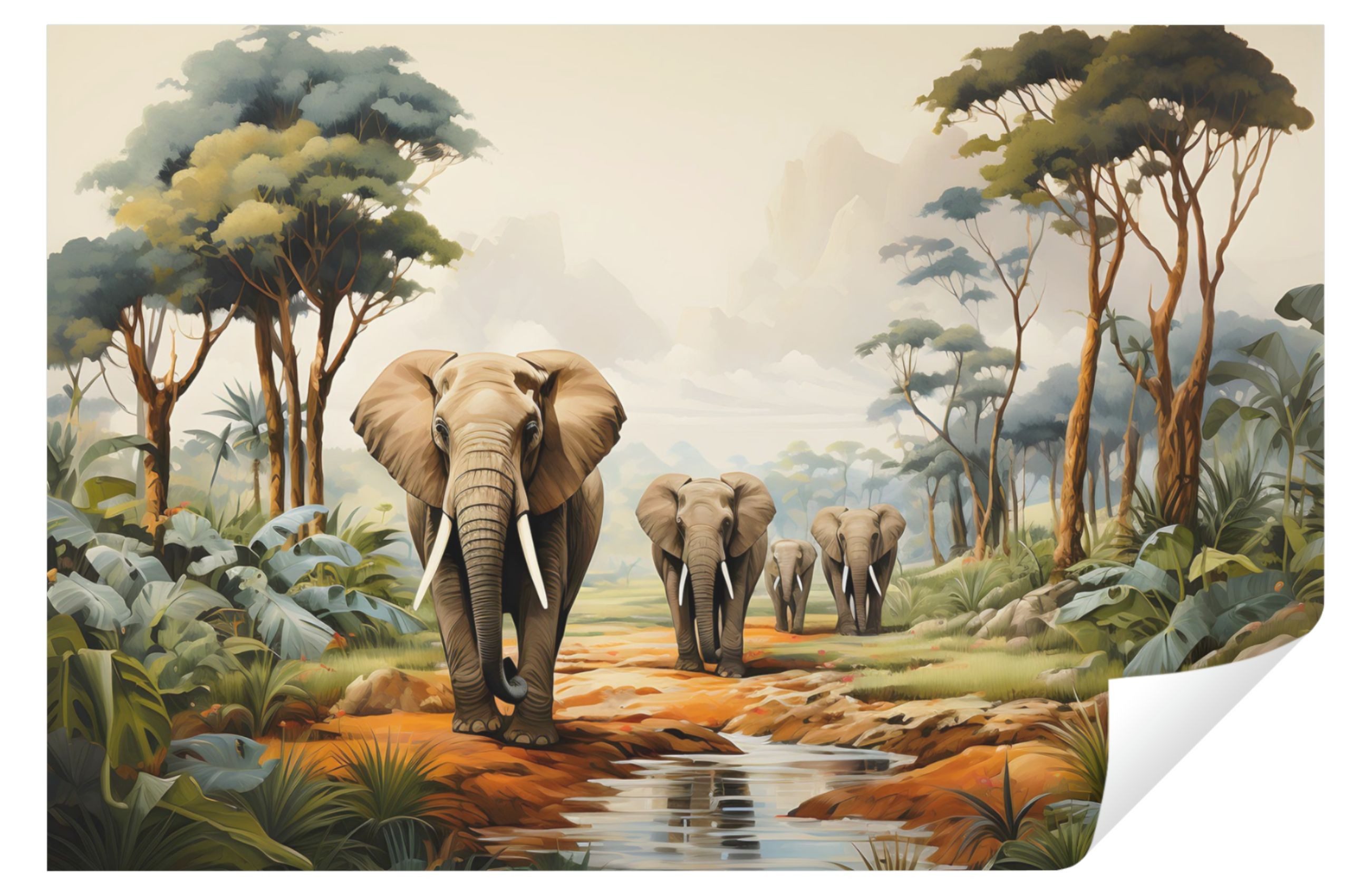 Wallarena Fototapete Elefant Dschungel Vlies Tapete günstig online kaufen