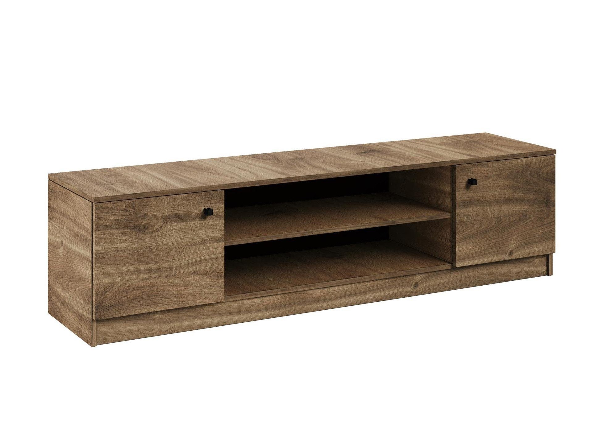 Beautysofa TV-Schrank W6 160 cm (160 cm Lowboard für Wohnzimmer) inkl. 2 Drehtüren mit Bodenregale