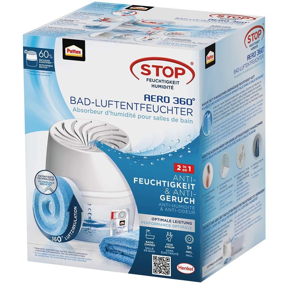 Pattex Luftbefeuchter Pattex Luftentfeuchter Aero 360 Bad mit 450 g Tablett günstig online kaufen