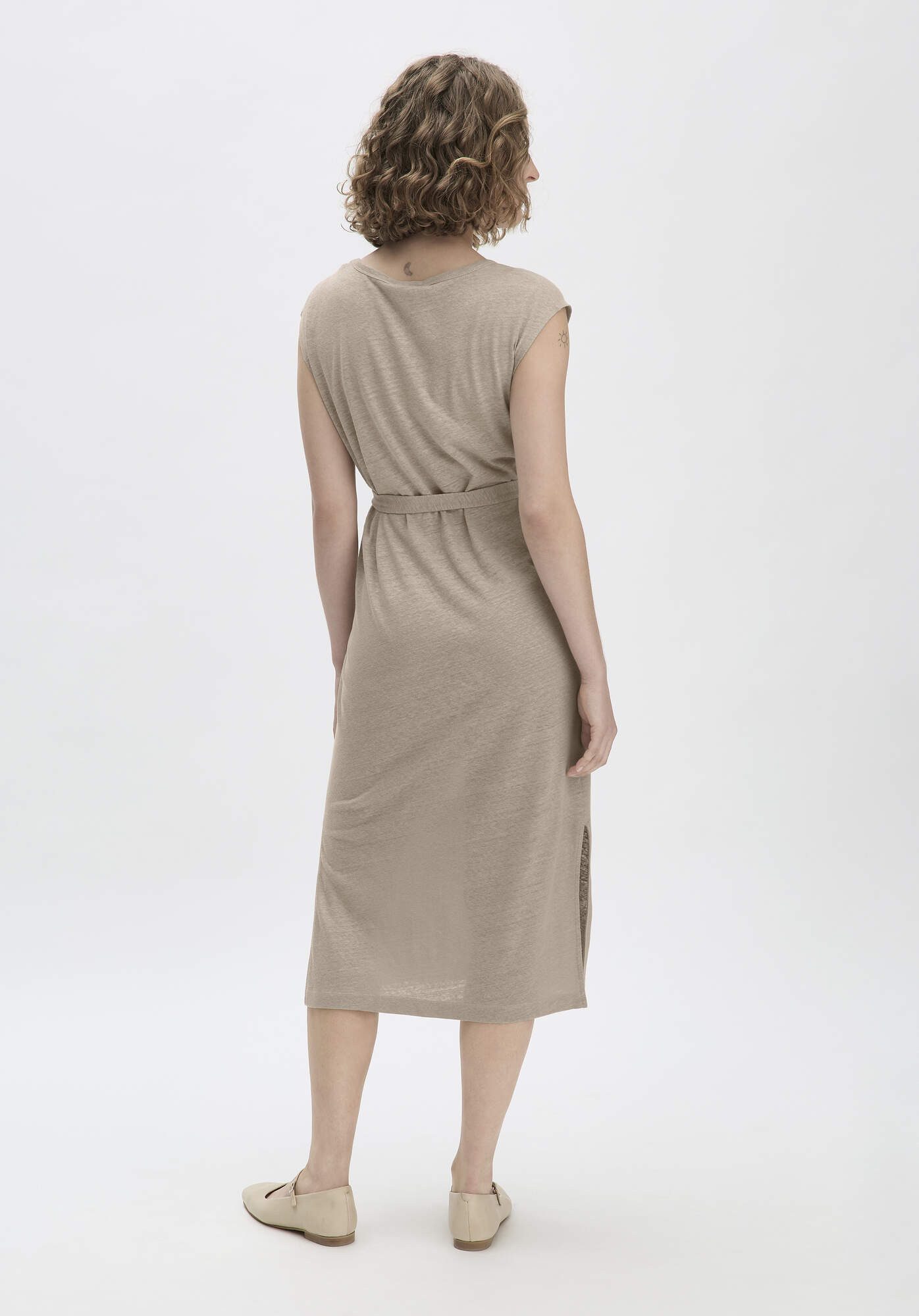 Hessnatur Jerseykleid Relaxed aus Leinen und Bio-Baumwolle (1-tlg)