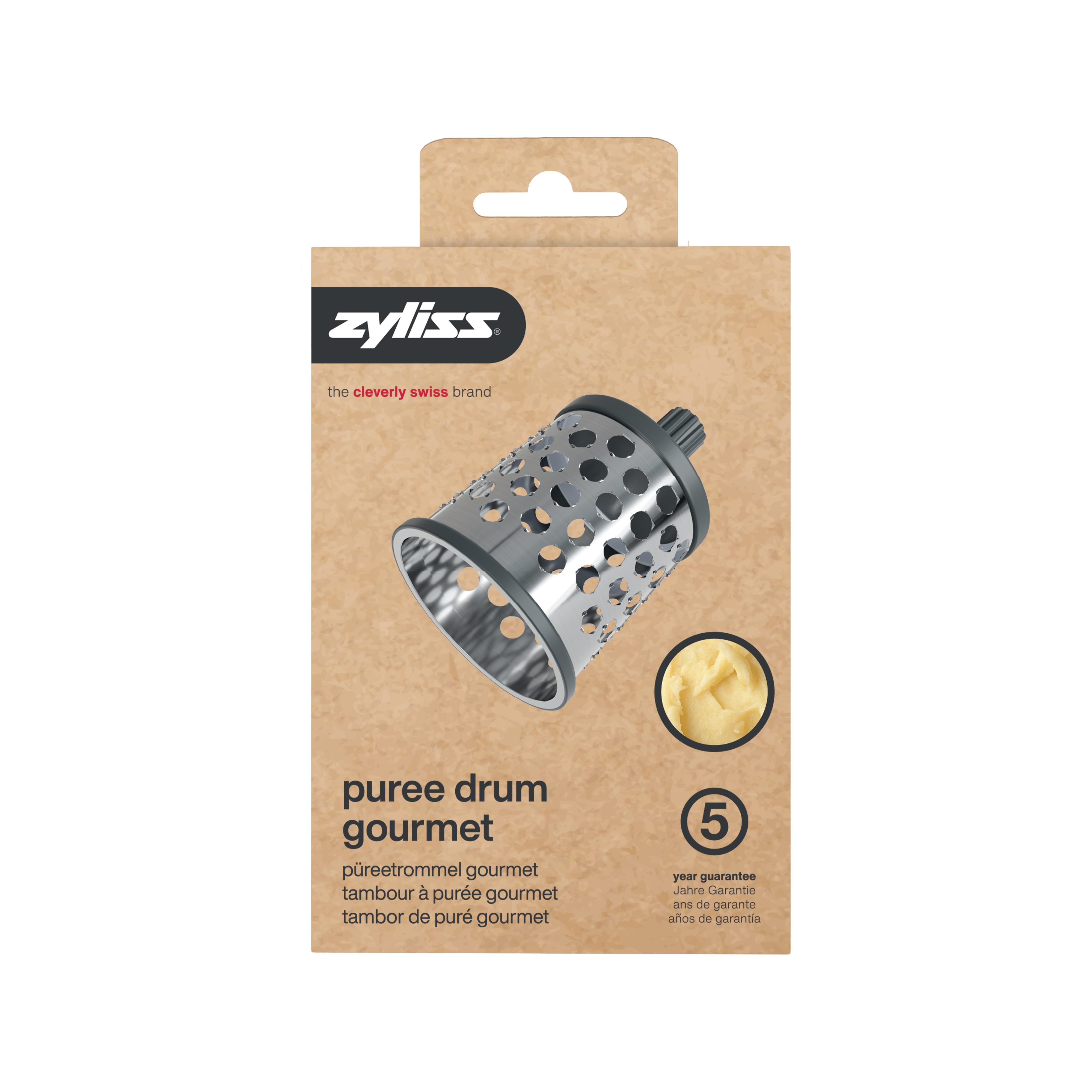 zyliss Trommelreibe Gourmet Zubehör, Edelstahl, (1-St), Püreetrommel ideal für gekochtes Gemüse