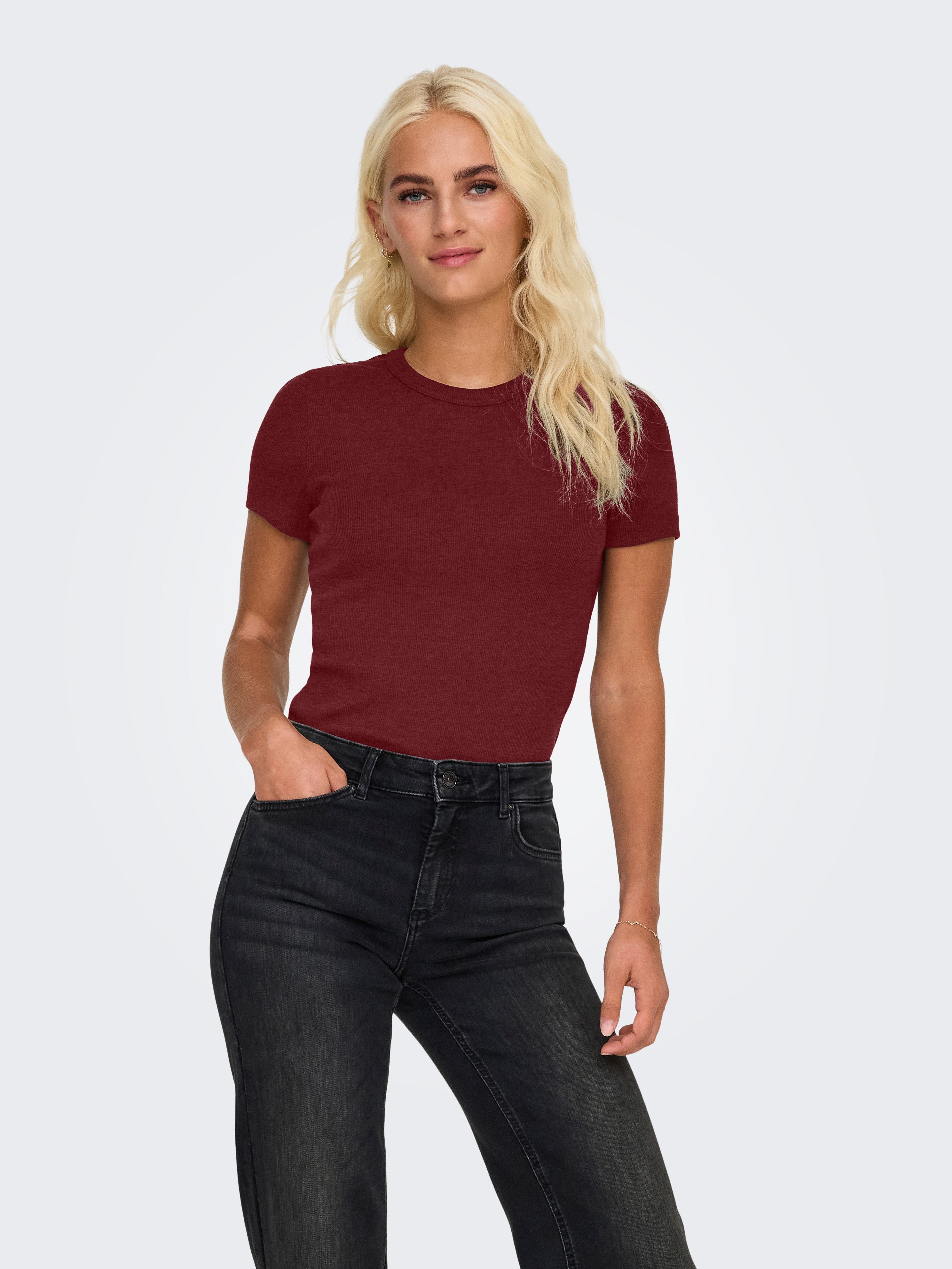 ONLY Kurzarmshirt ONLVAL S/S O-NECK TOP günstig online kaufen