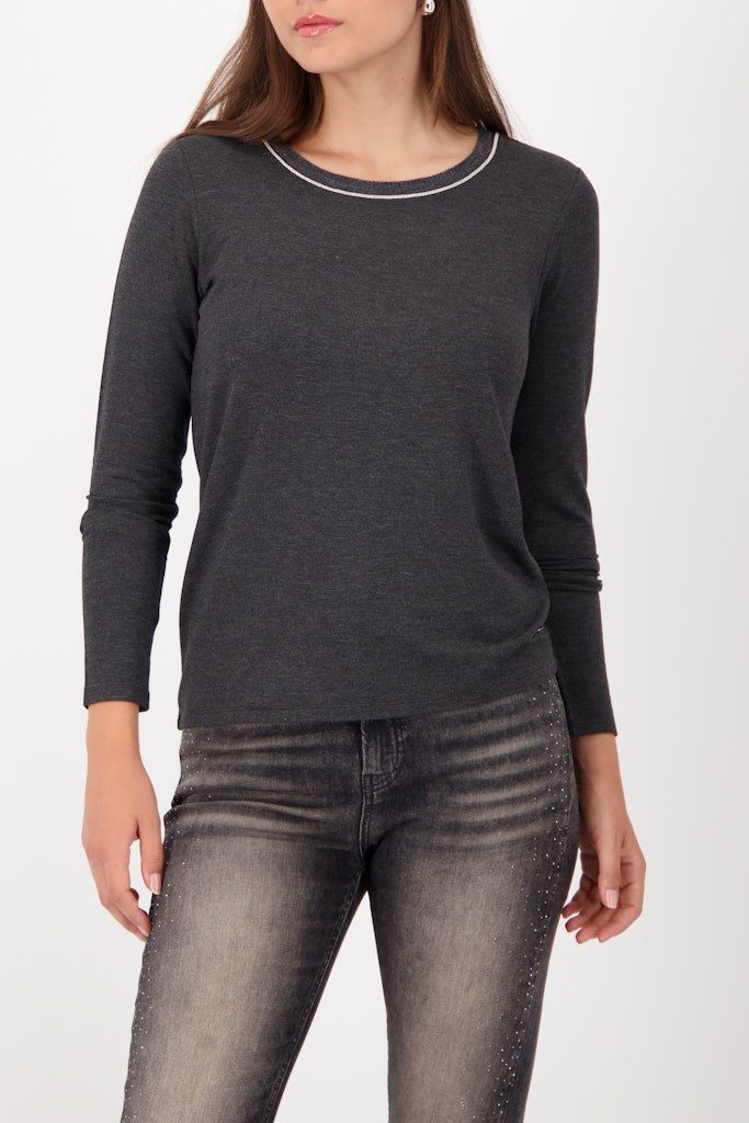 Monari T-Shirt 809332 Strickkragen mit Schmuckdetails günstig online kaufen