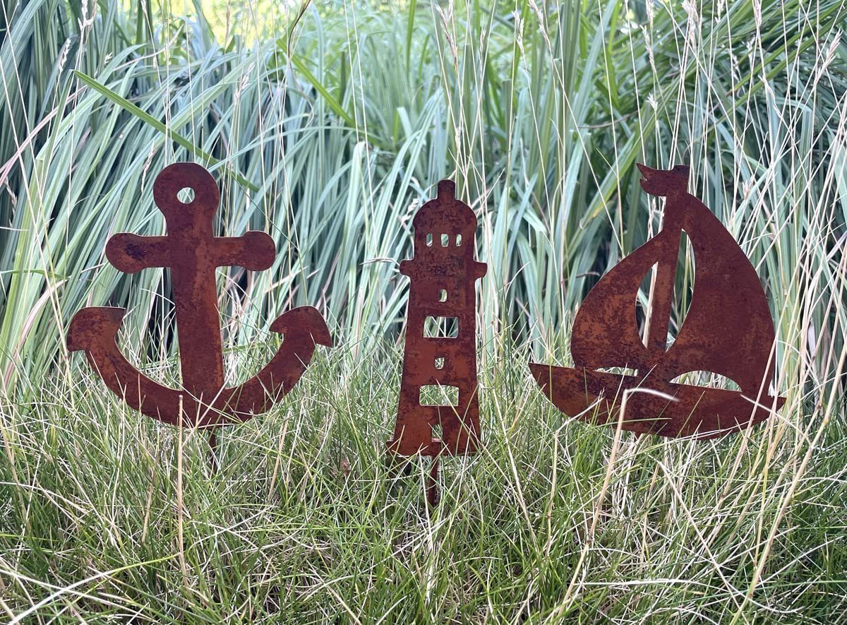 LB H&F Lilienburg Teichfigur 3er SET Maritime Deko maritim Dekoration