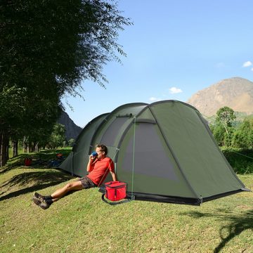 Outsunny Faltzelt Campingzelt mit Zwei Räumen