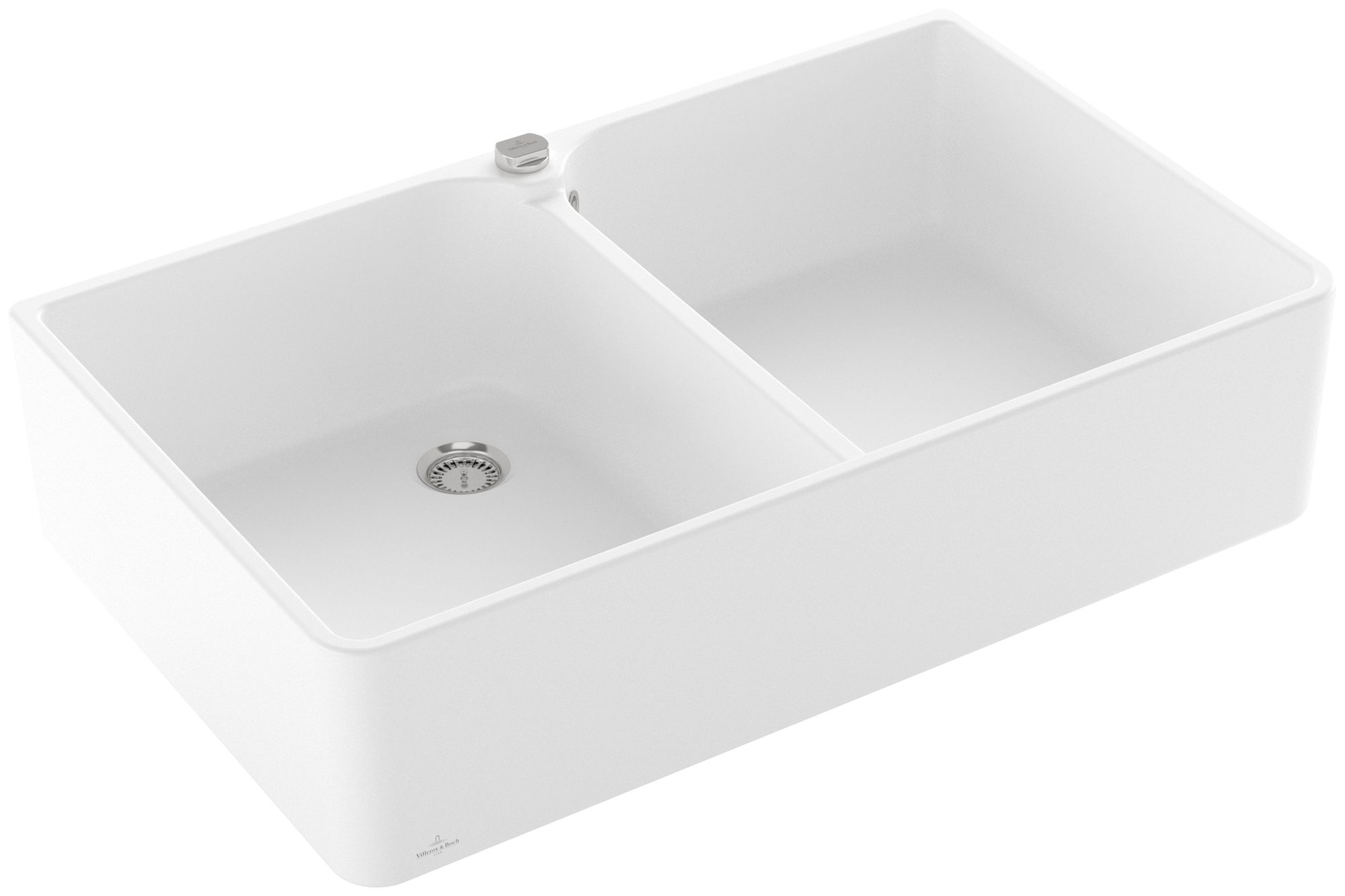 Villeroy & Boch Einbauspüle Keramikspüle 639002RW, Spülstein Doppelbecken 90 X
