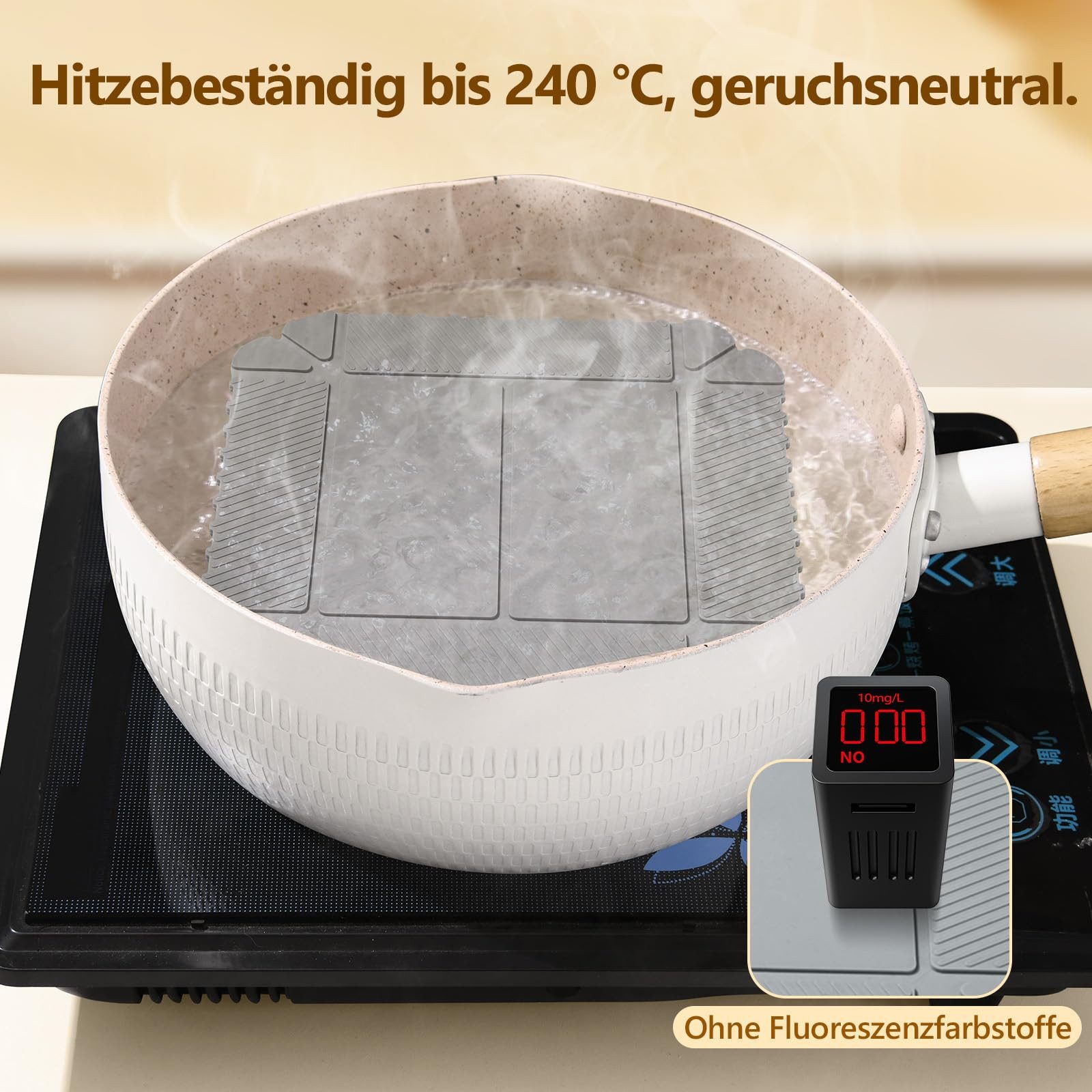 FOUORTUNATE-BEE Topfuntersetzer 3er Set klappbare Magnetische Silikon Topfuntersetzer Untersetzer, Hitzebeständig, Platzsparend, Rutschfest und Magnetisch Aufbewahrbar, 3-tlg.