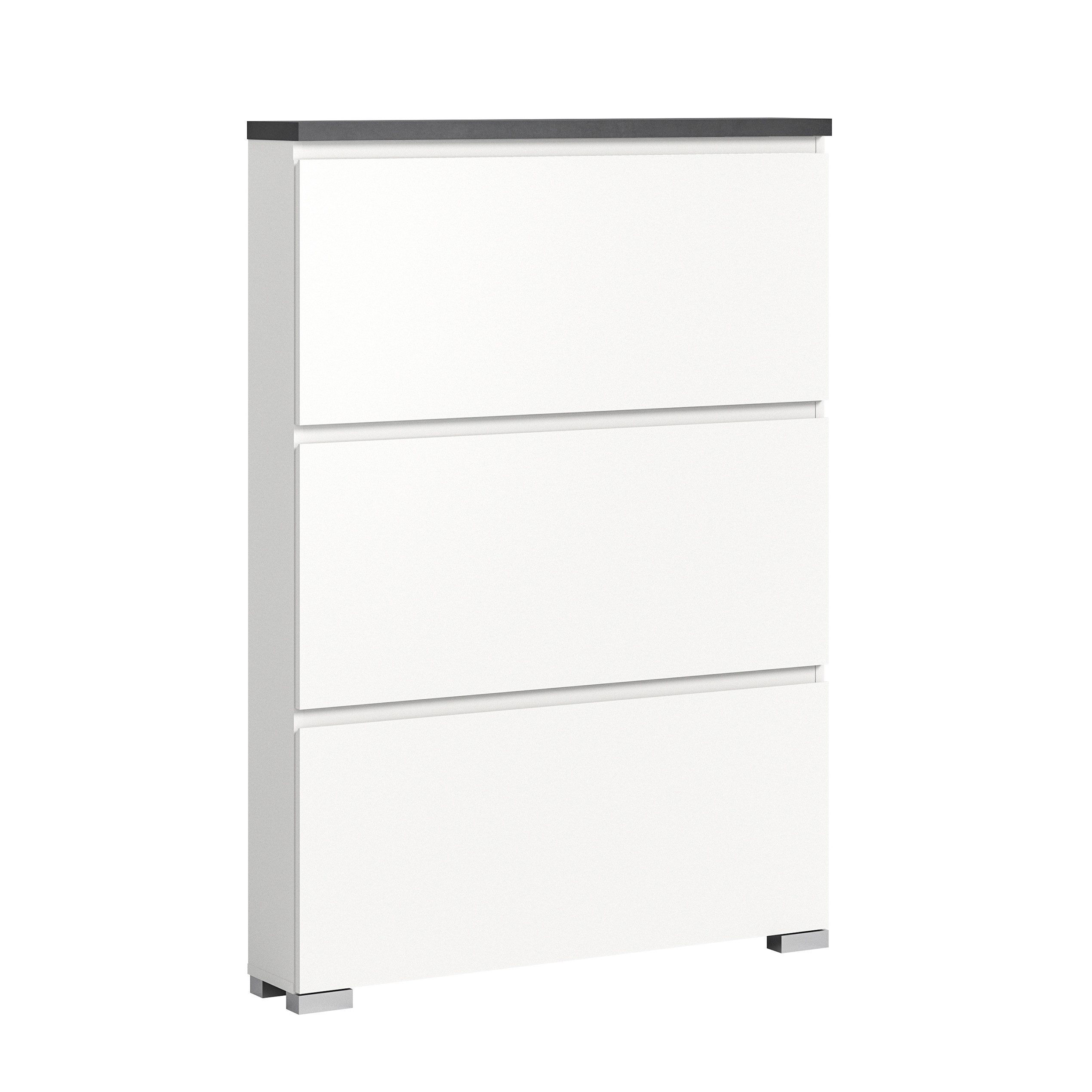 xonox.home Schuhschrank Shoelove (2tlg. Set bestehend aus Schuhschrank, Oberboden) Weiß Melamin 60x130x18 cm