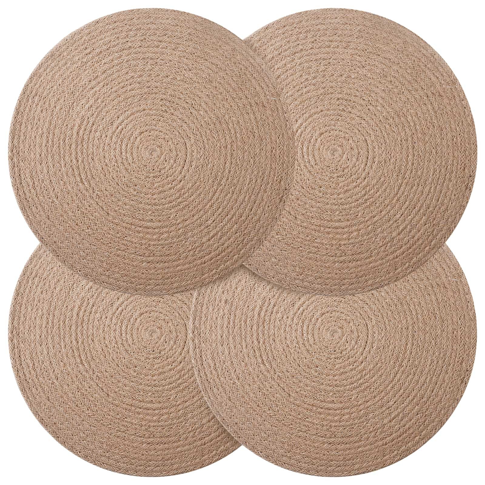vidaXL Platzteller 30 cm Jute-Untersetzer 4 pcs Natur Ø 30 cm 100 Tossa-Jute