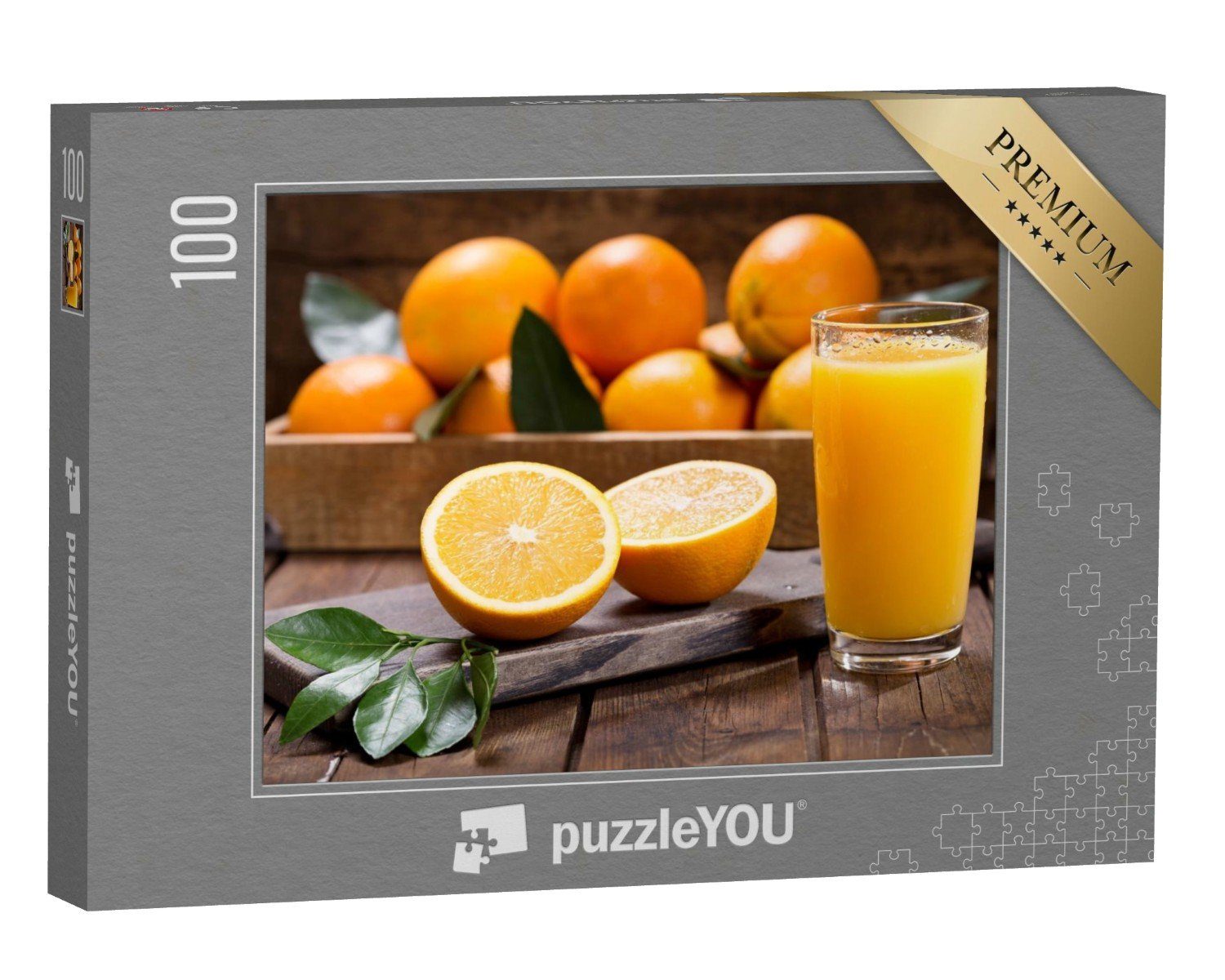 puzzleYOU Puzzle Glas frischer Orangensaft, 100 Puzzleteile, puzzleYOU-Kollektionen Obst, Essen und Trinken