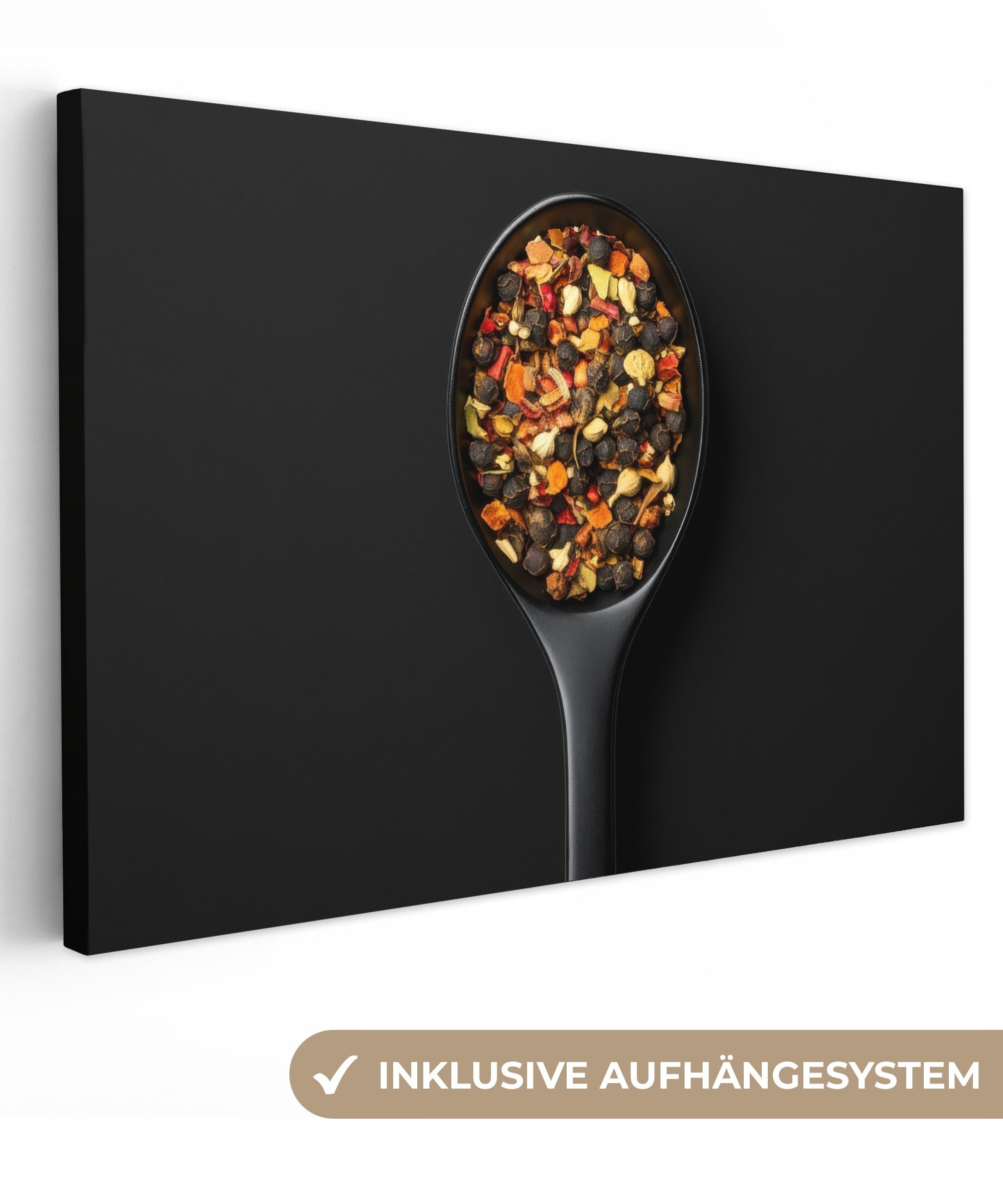 OneMillionCanvasses® Leinwandbild Kräuter - Schwarz - günstig online kaufen