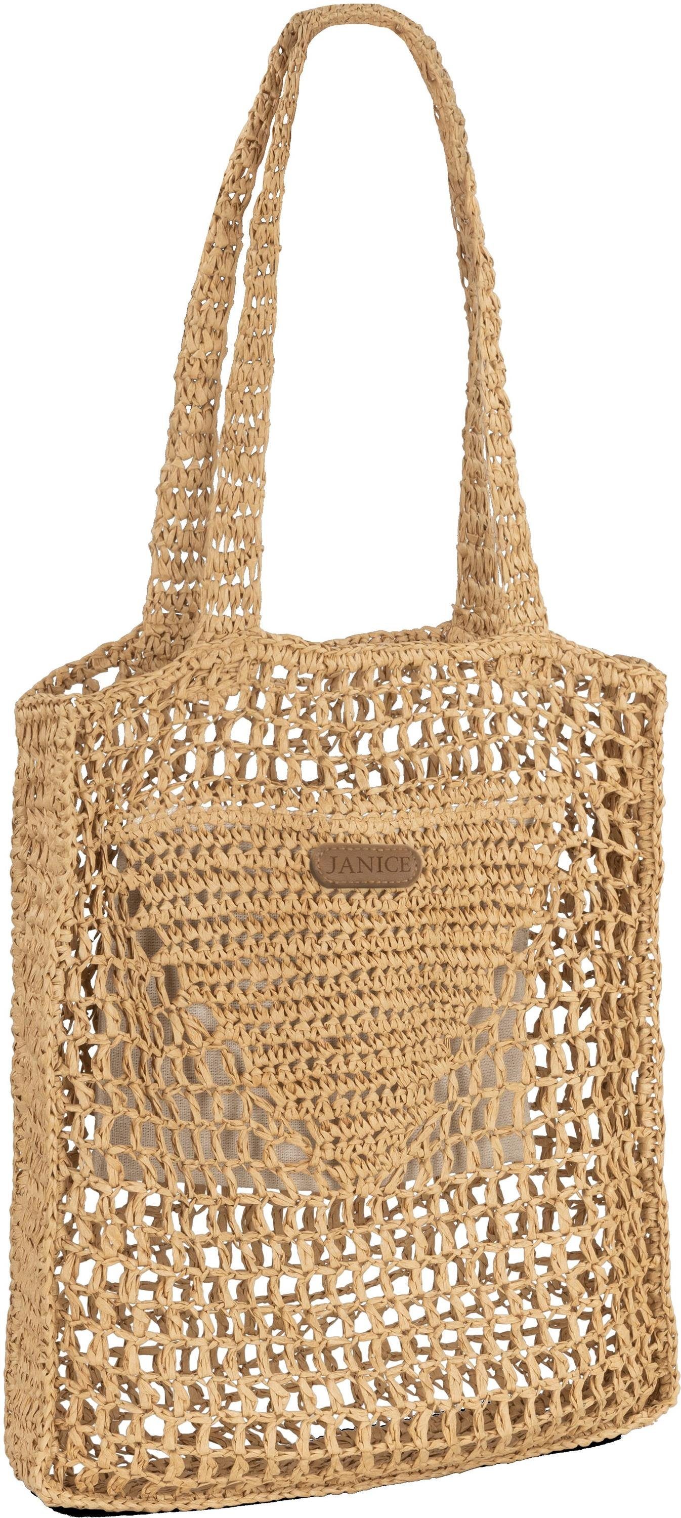 Janice Strandtasche Strandtasche 7 Liter Manila, Gehäkelte Tragetasche günstig online kaufen