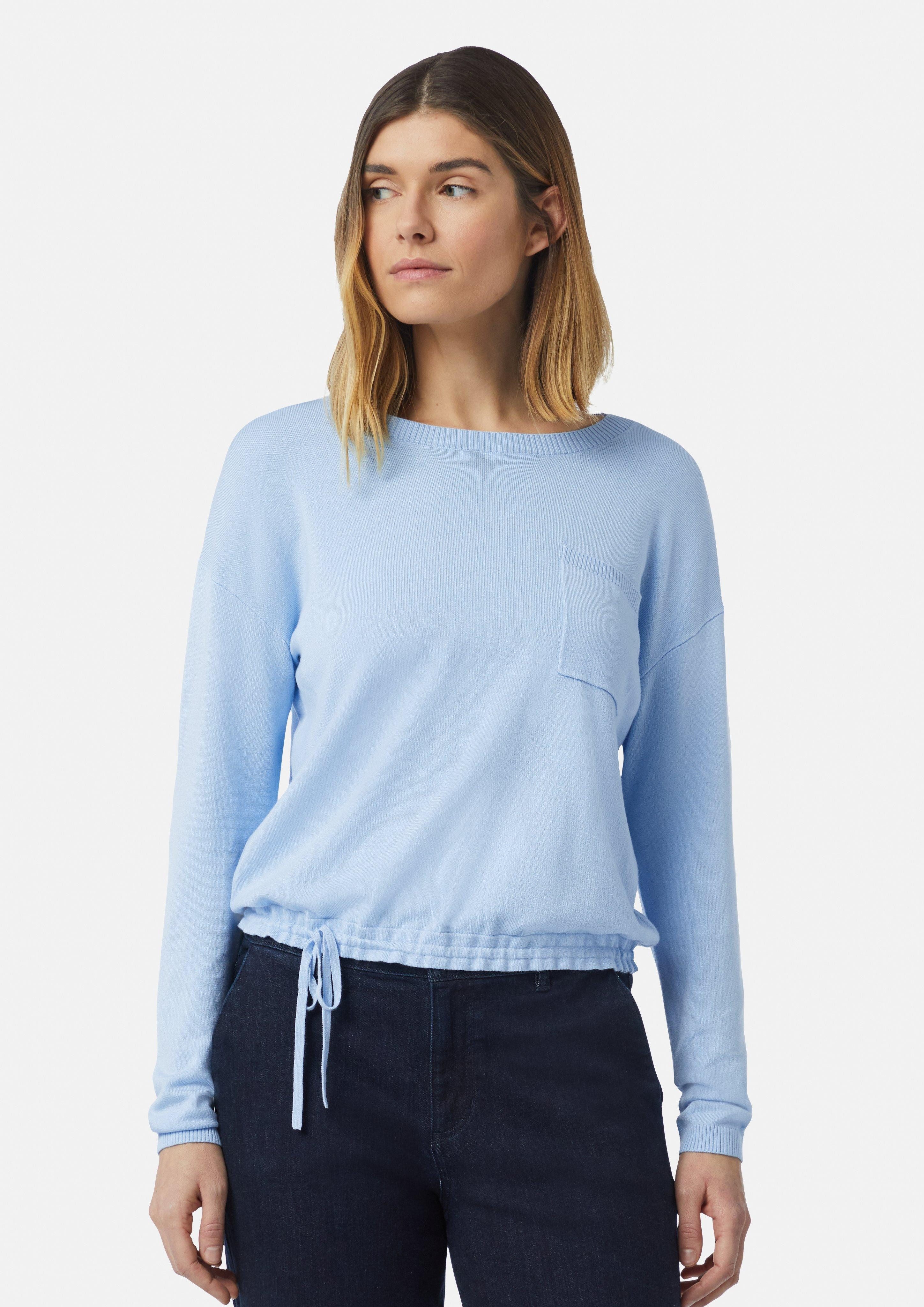Comma Langarmshirt Feinstrickpullover mit Durchzugkordel Durchzugkordel günstig online kaufen