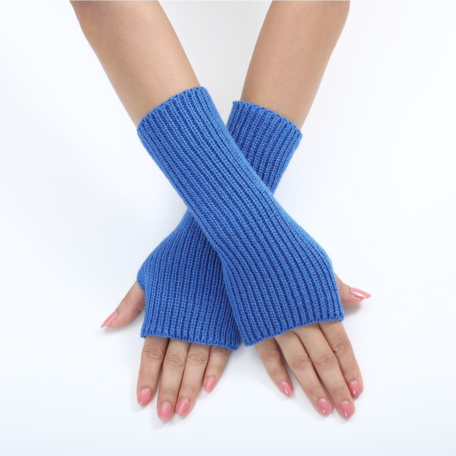 Union Reisen Strickhandschuhe Stilvolle gestrickte warme Nadelstreifenhandschuhe blua